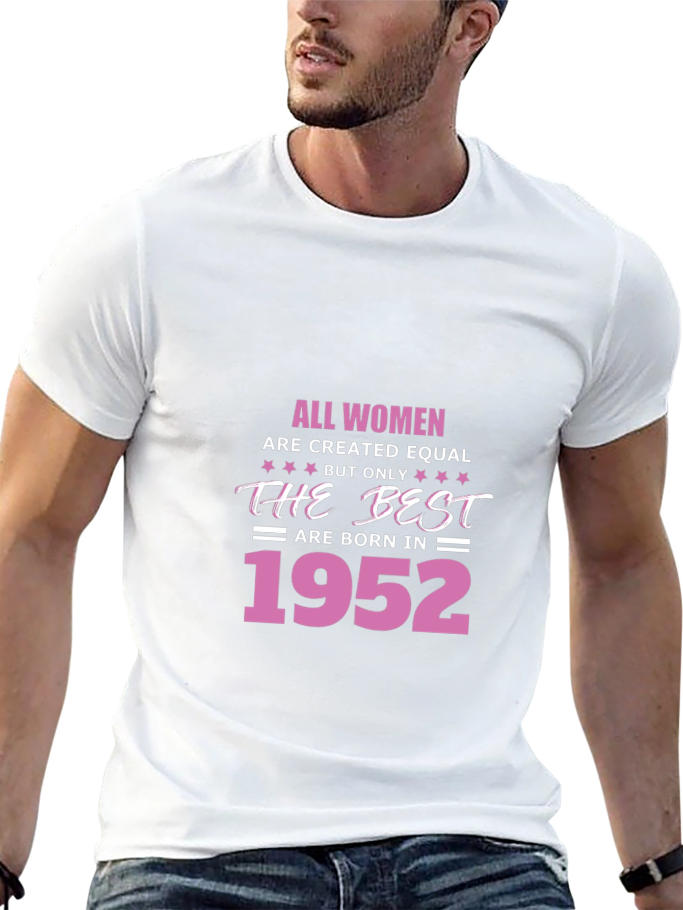 Black All Women Best Born in 1952 Black T-Shirt view 13