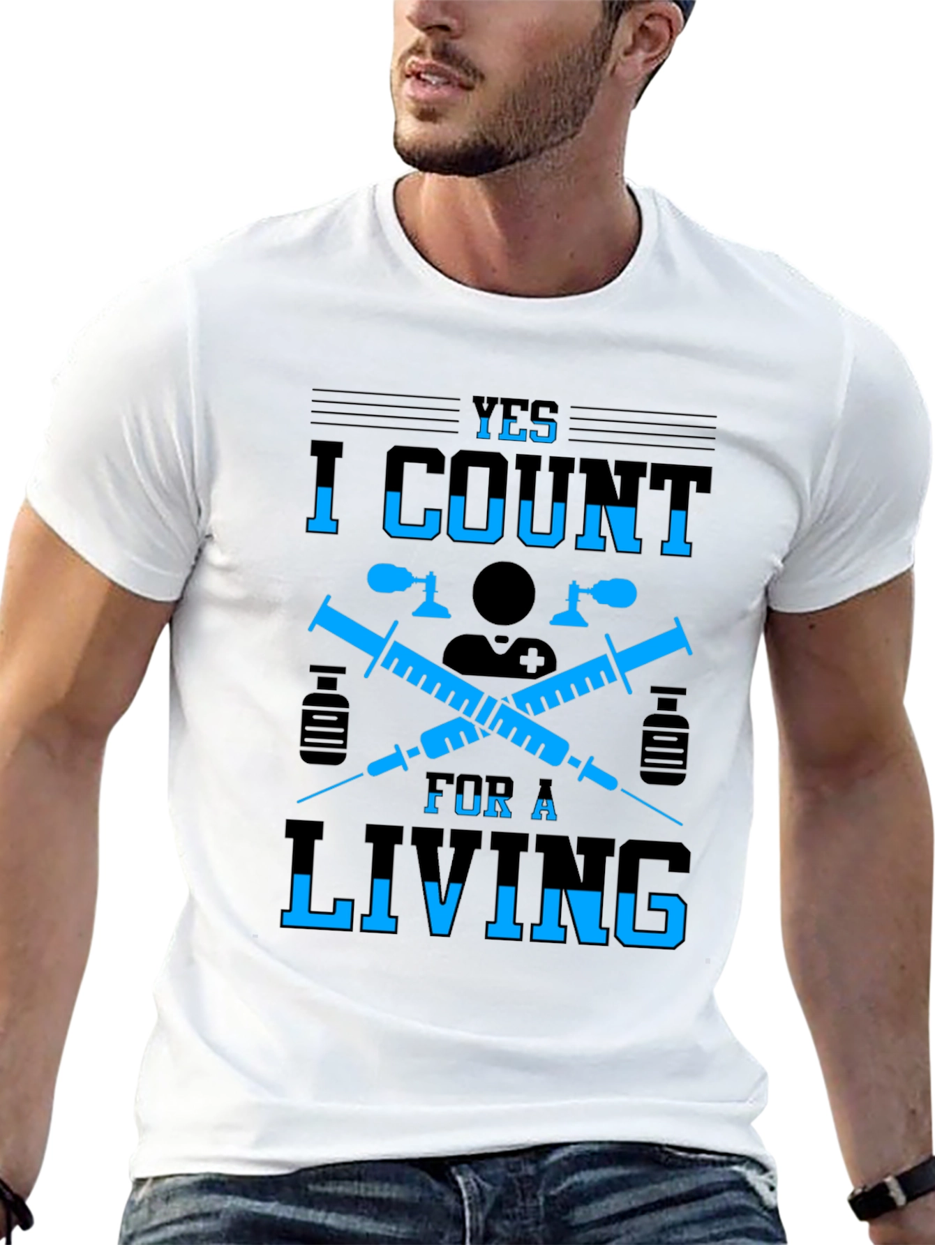 Yes I Count for a Living Graphic T-Shirt - 13