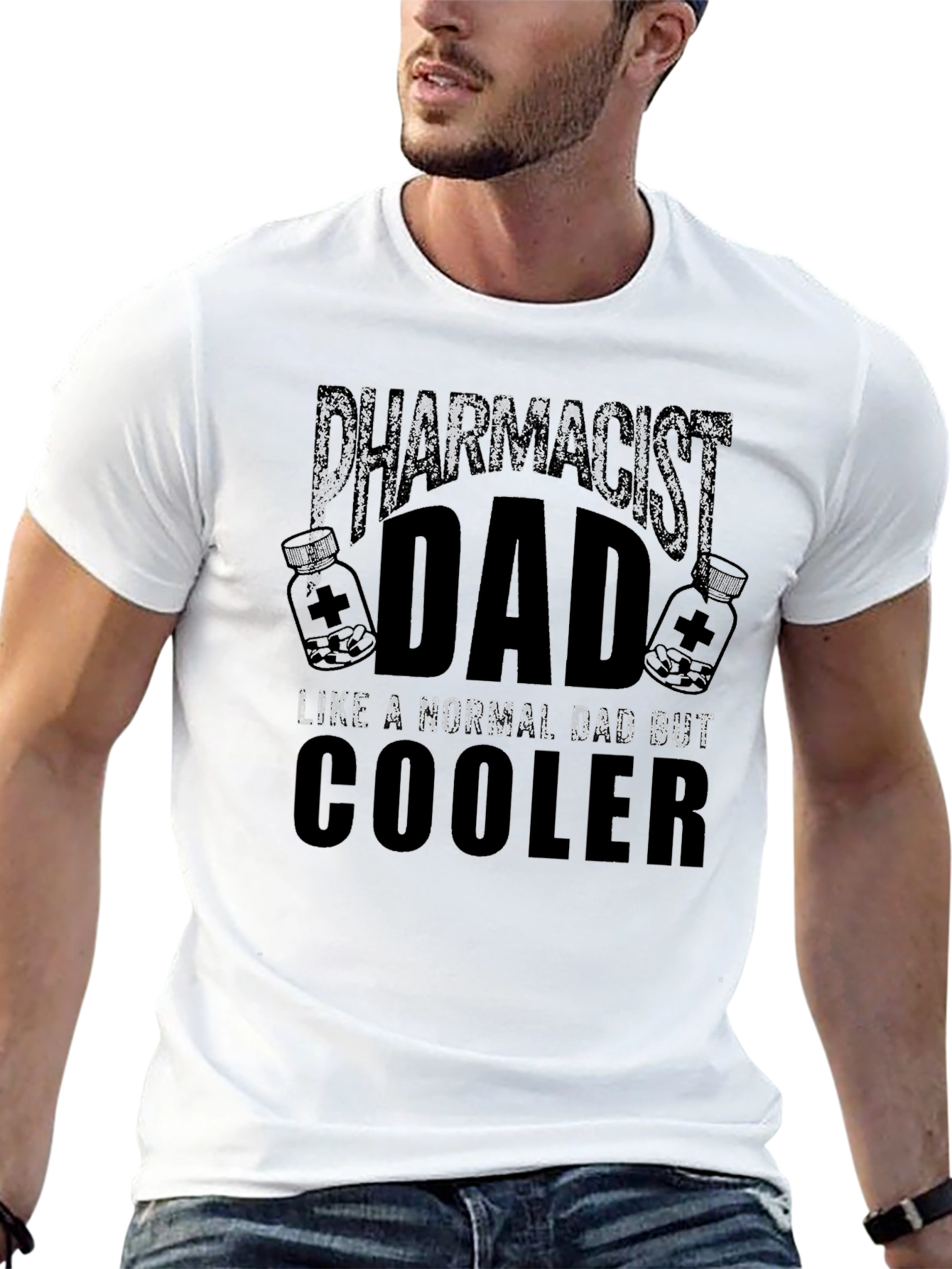 Black Pharmacist Dad T-Shirt - Cooler Than Normal Dad view 13
