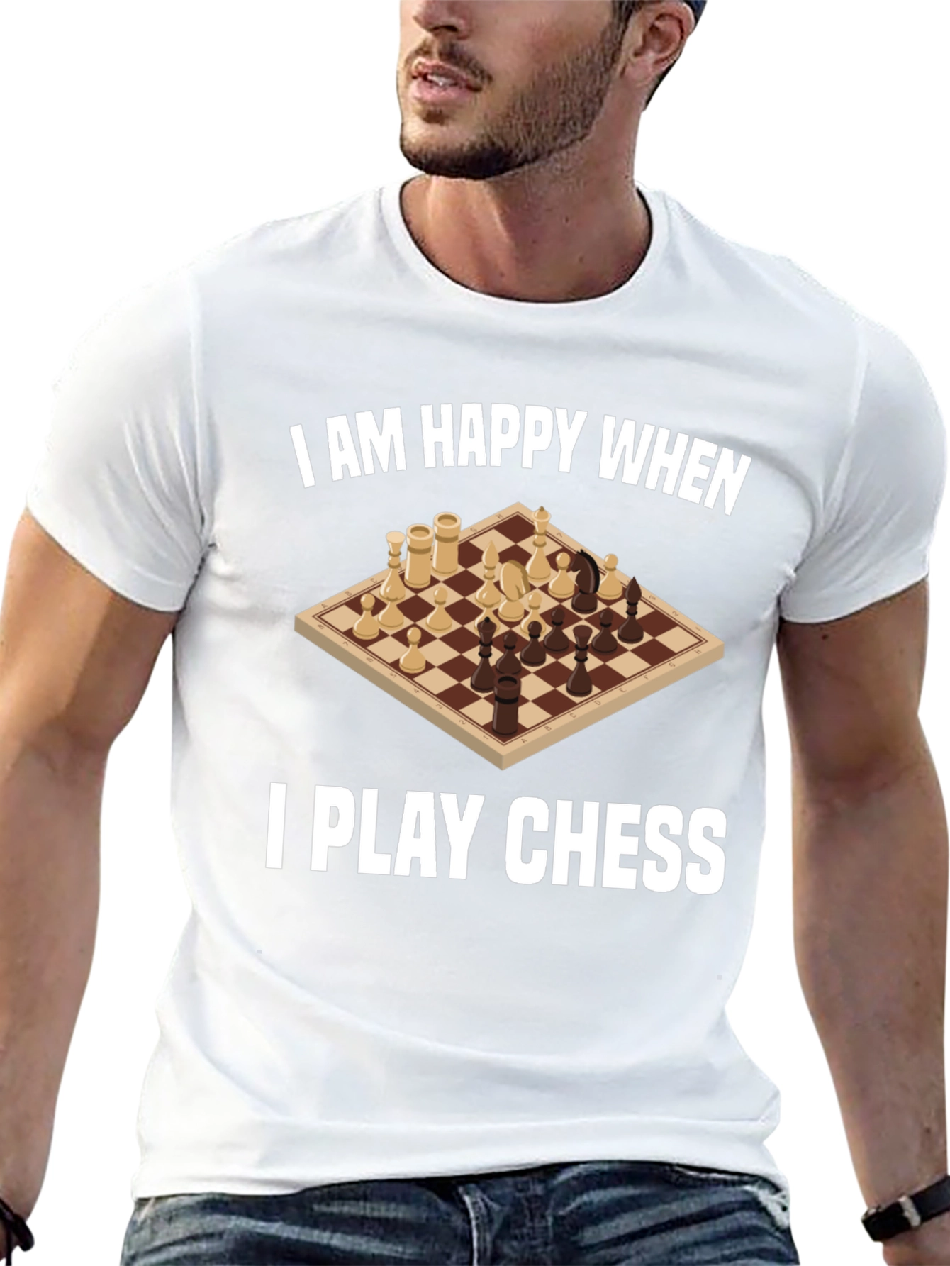 Black I am Happy When I Play Chess Graphic Tee view 13