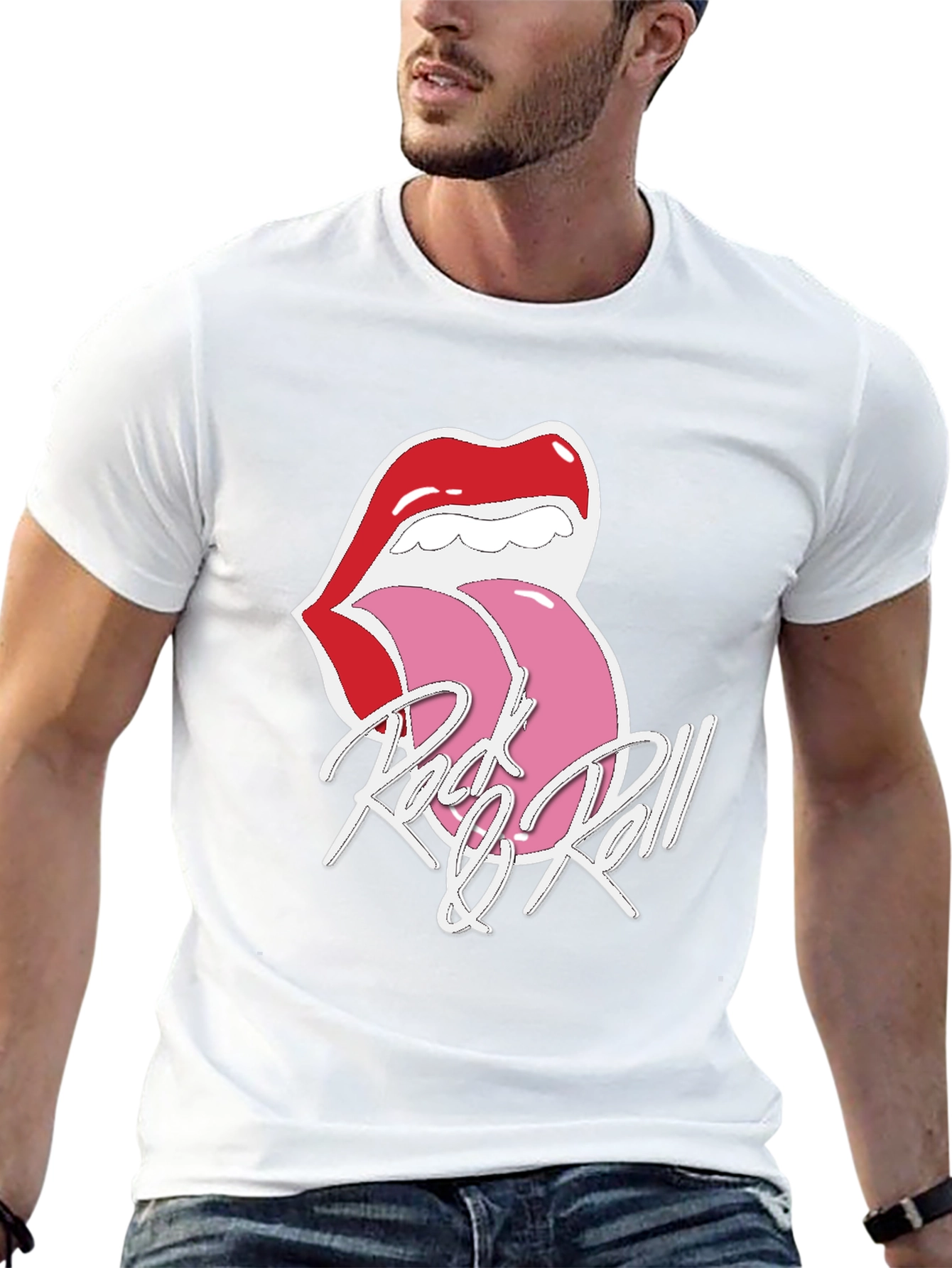 Black Rock & Roll Lips Graphic T-Shirt view 13