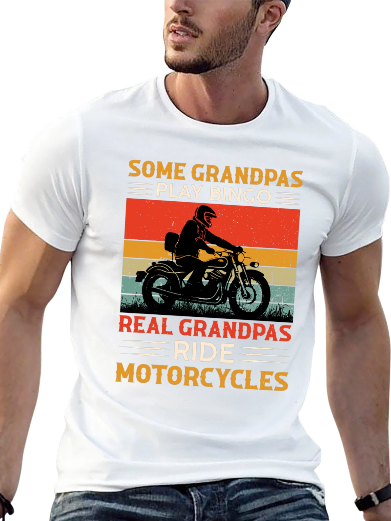 Black Grandpa Motorcycle T-Shirt view 13
