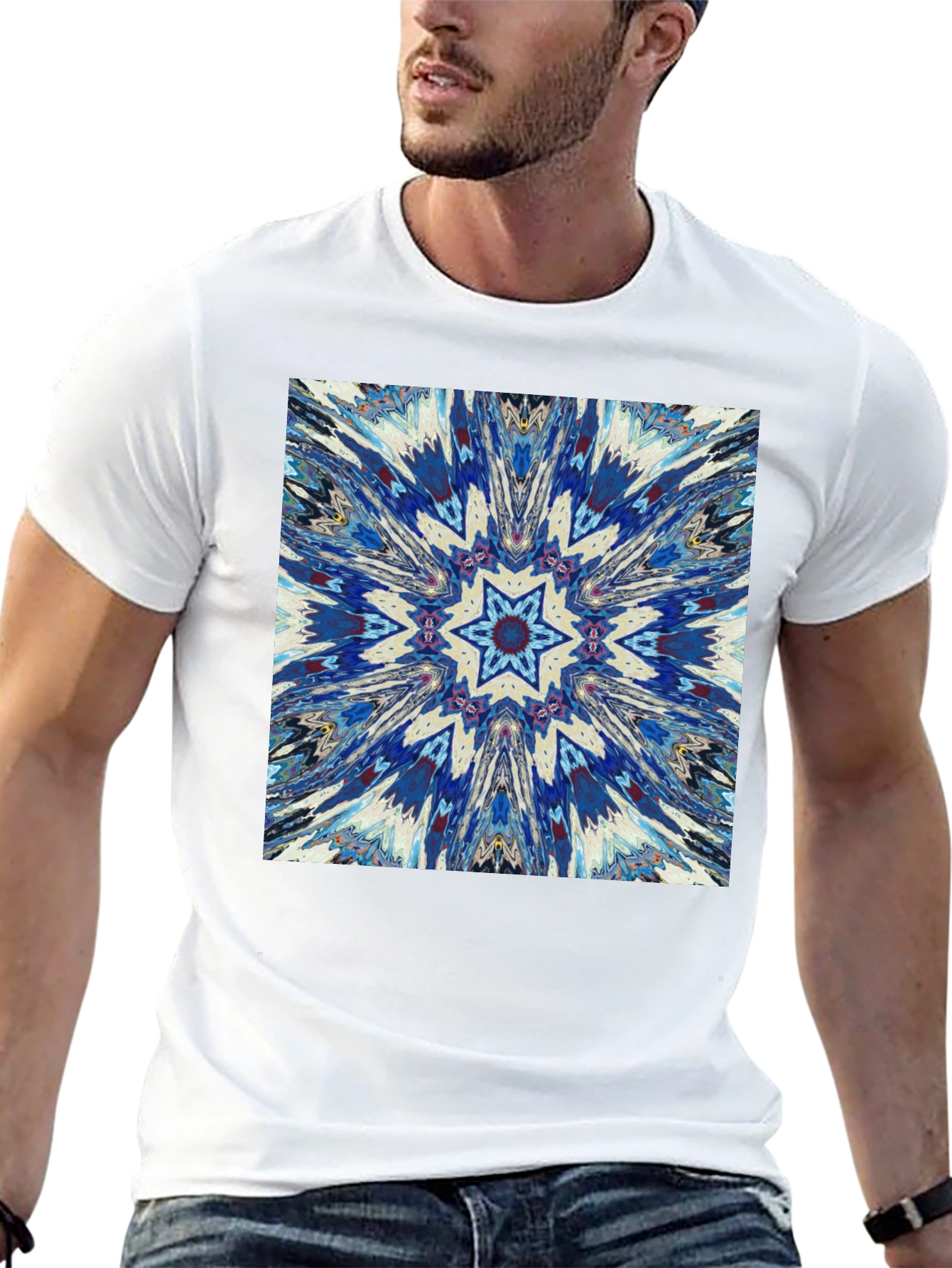 Black Kaleidoscope Starburst Graphic Tee - Unisex view 13