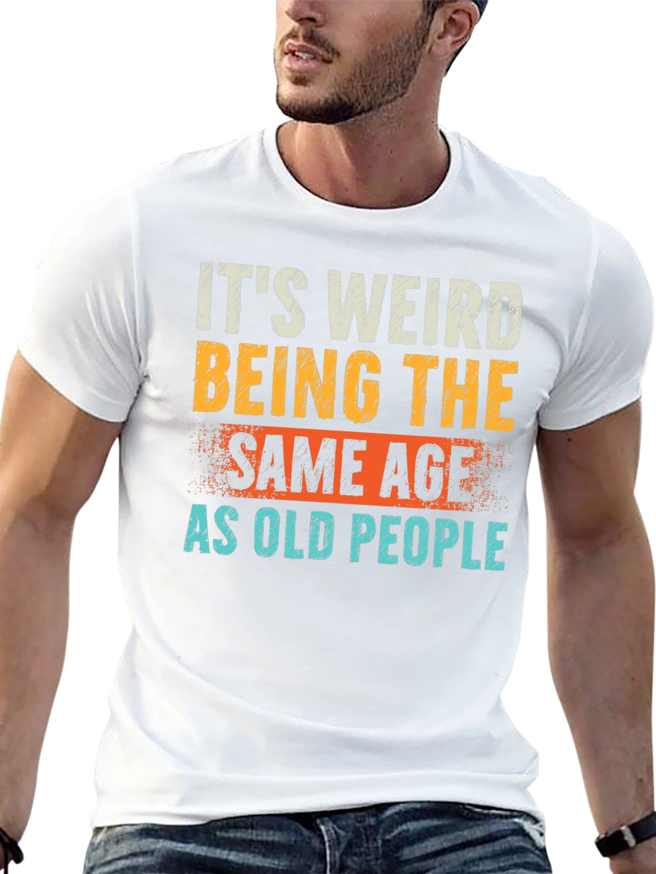 Black Funny 'Same Age as Old People' Graphic Tee view 13