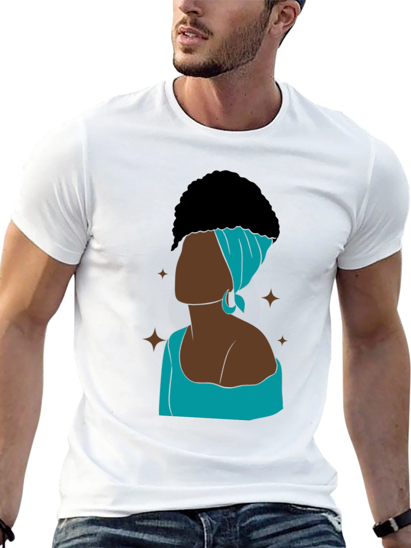 Black Elegant Afro Woman Graphic T-Shirt view 13