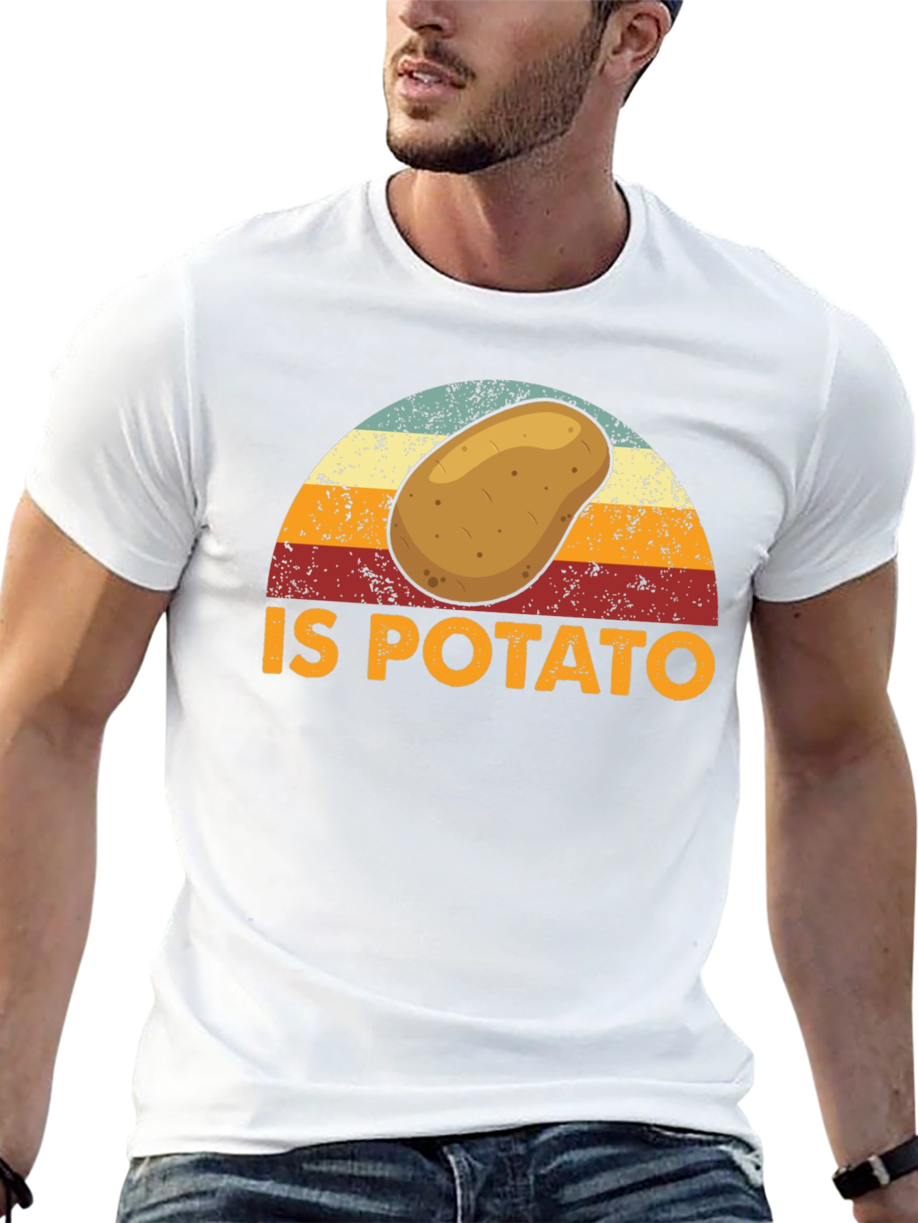 Black Retro Potato Graphic T-Shirt - Funny Foodie Tee view 13