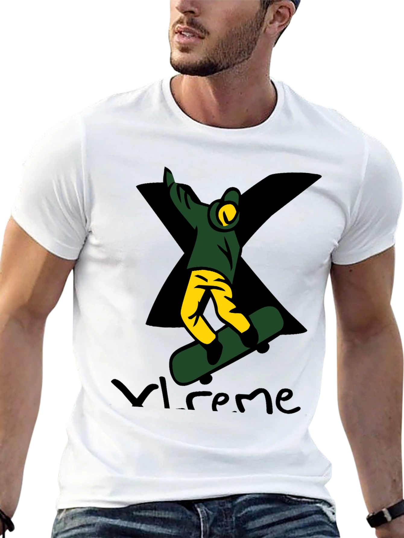 Black Xtreme Skateboarder Graphic Tee - Black view 13