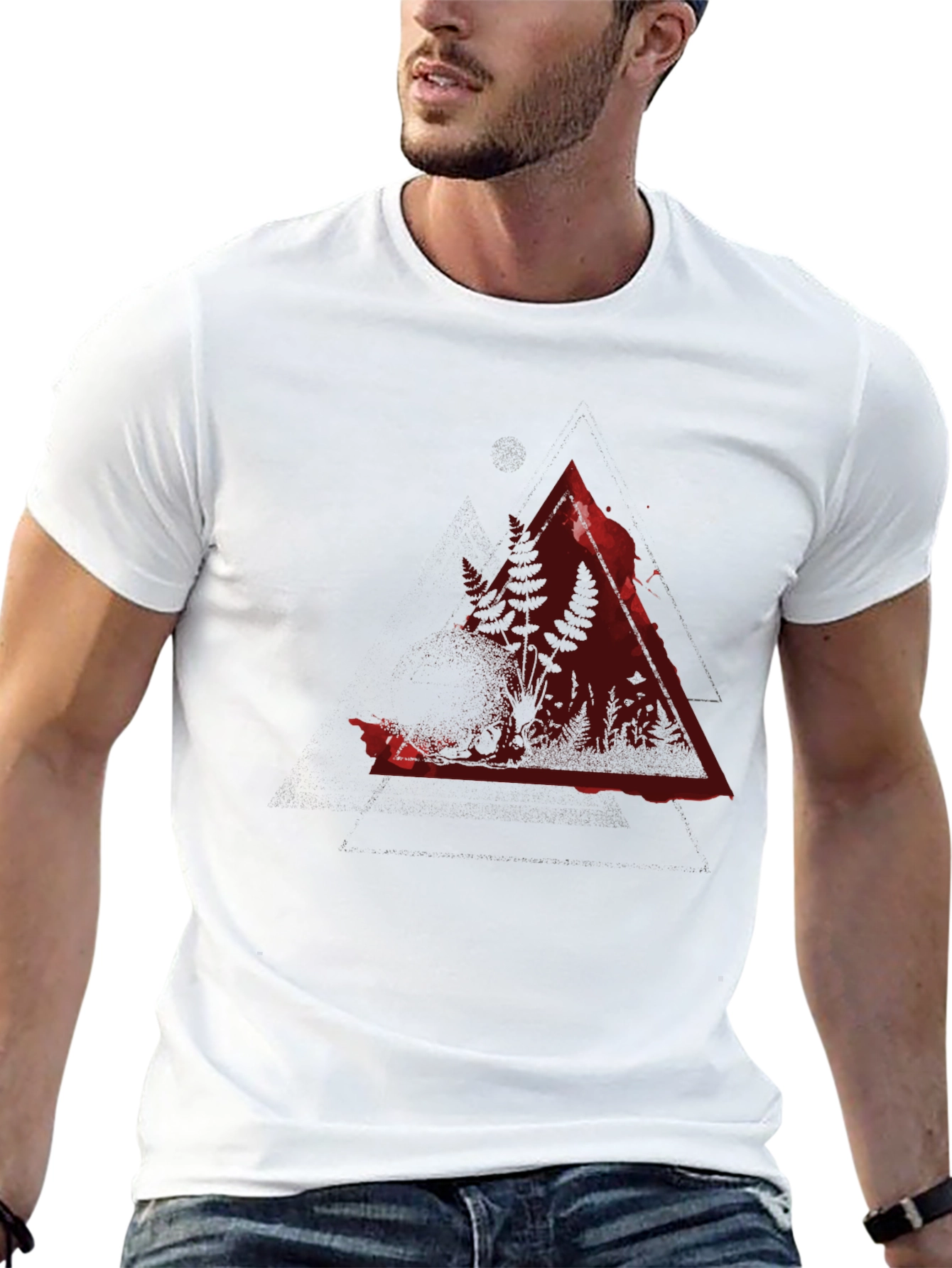 Black Crimson Forest Triangle Graphic Black Tee view 13