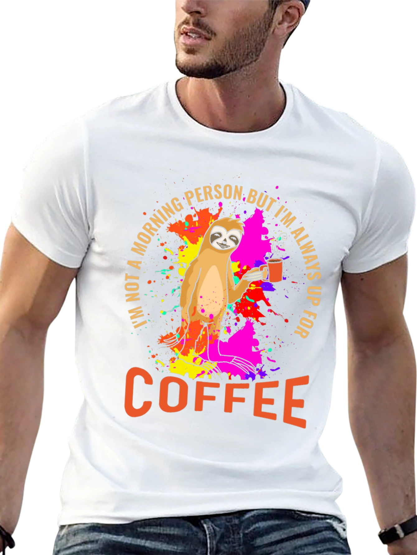 Black Sloth Coffee T-Shirt - Morning Person Funny Tee view 13