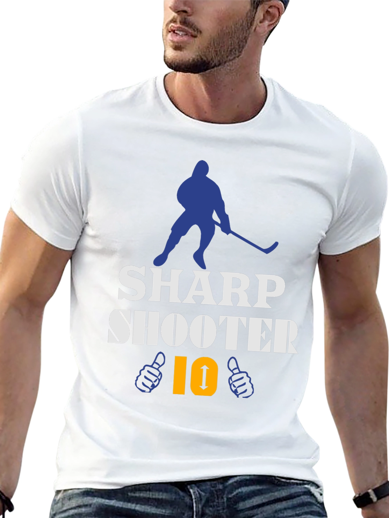 Black Sharp Shooter Hockey T-Shirt view 13