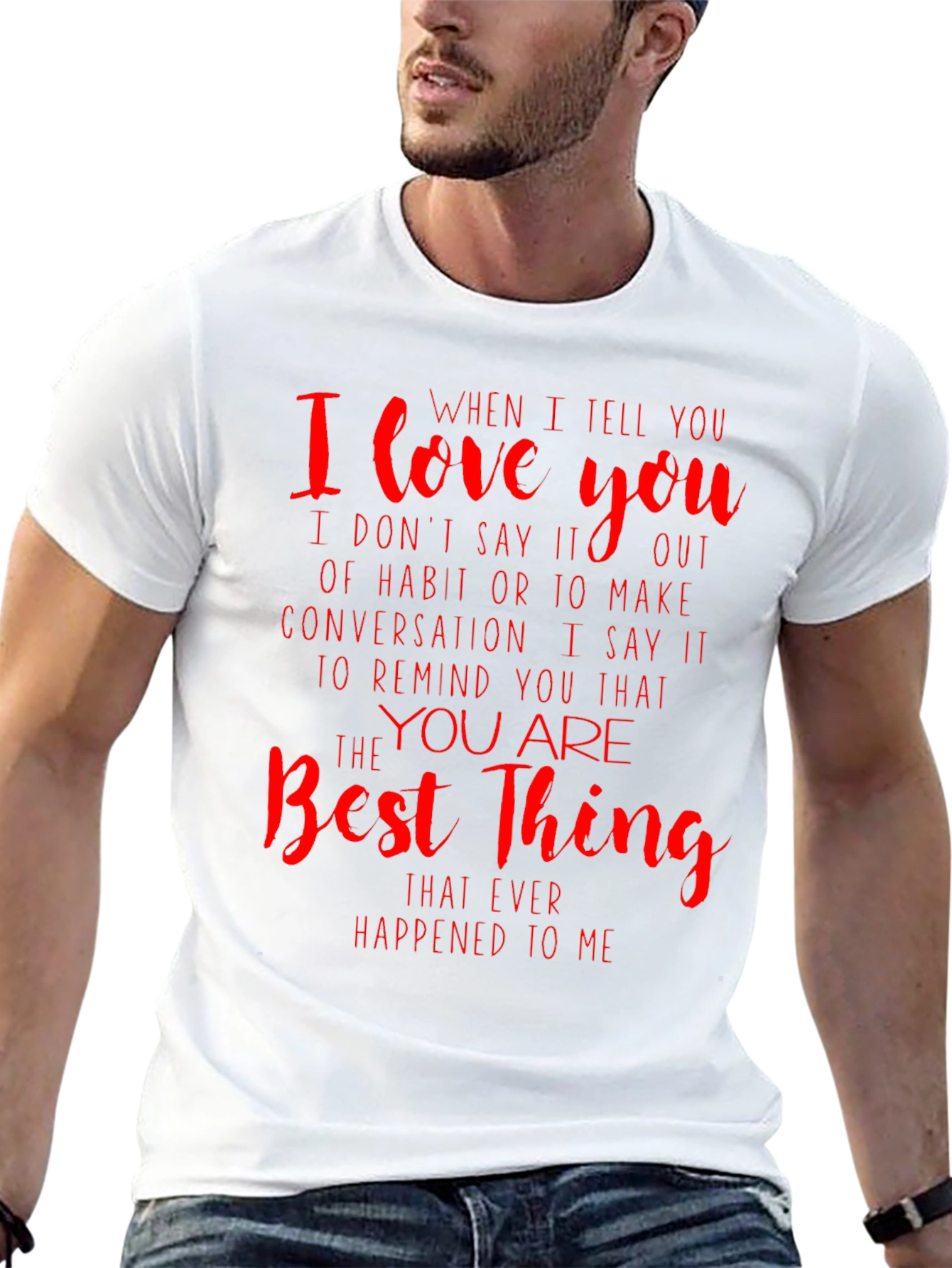 Black I Love You T-Shirt - Best Thing Gift view 13