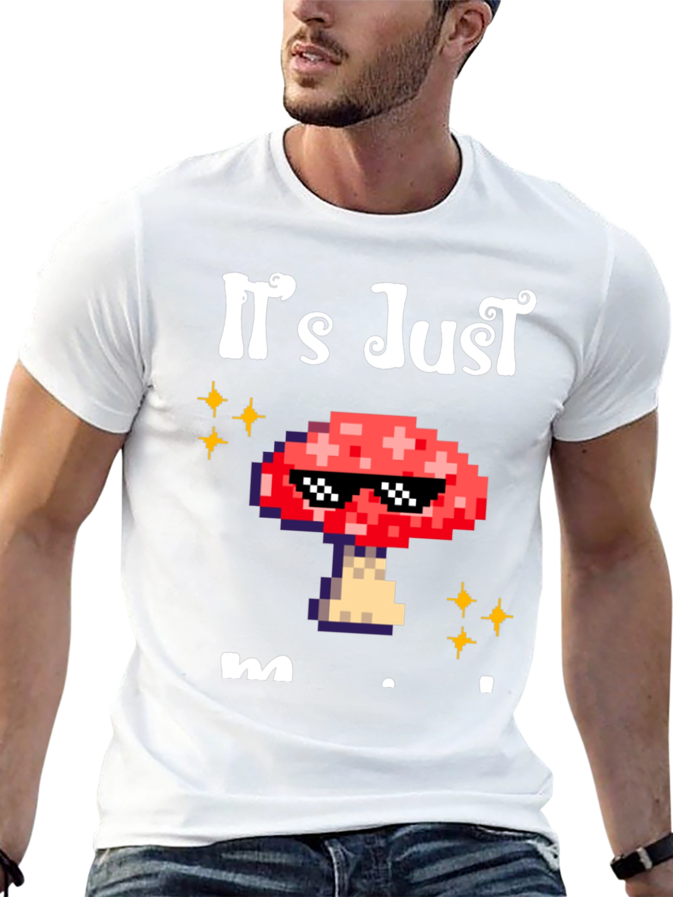Black It's Just Mushroom T-Shirt view 13
