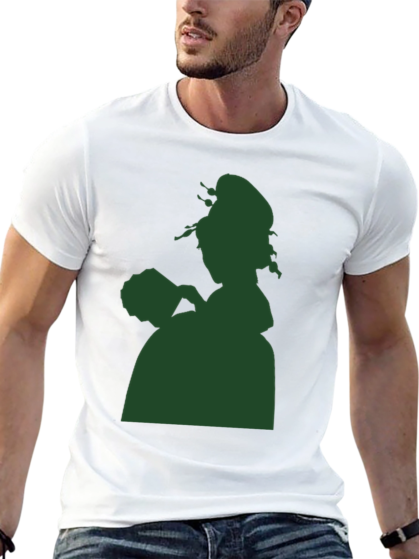 Black Silhouette Graphic Tee - Elegant Lady Design view 13