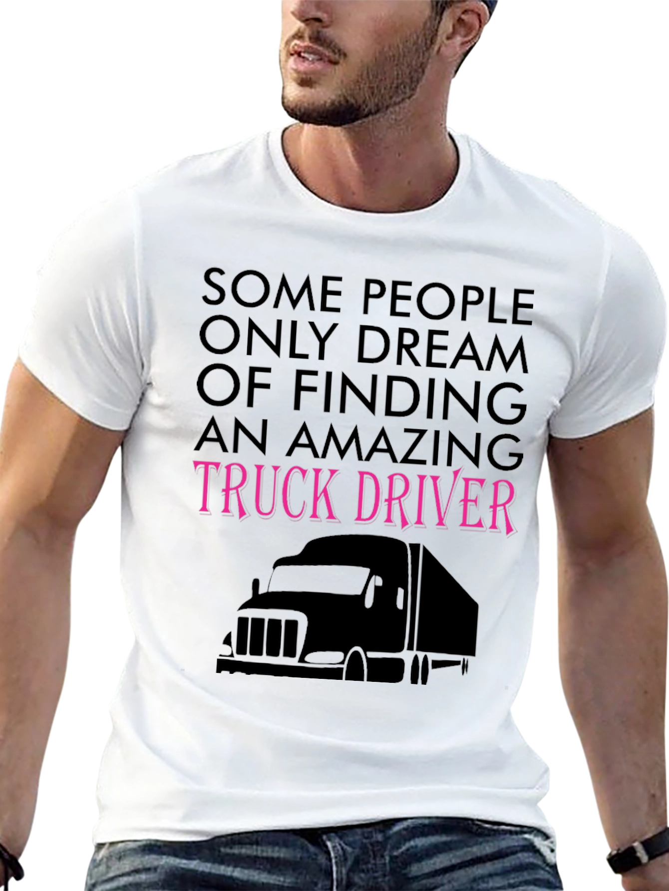 Black Amazing Truck Driver Tee - Black Novelty T-Shirt view 13