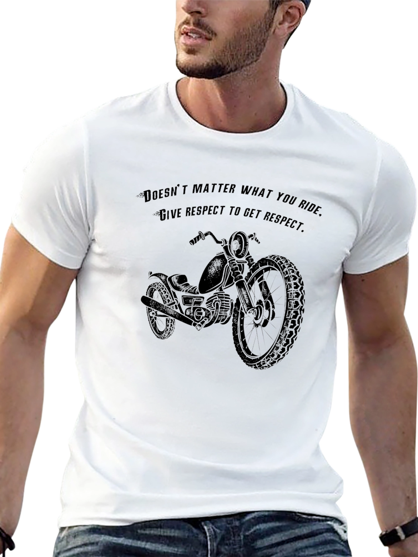Respect Motorcycle Graphic Black Tee - 13