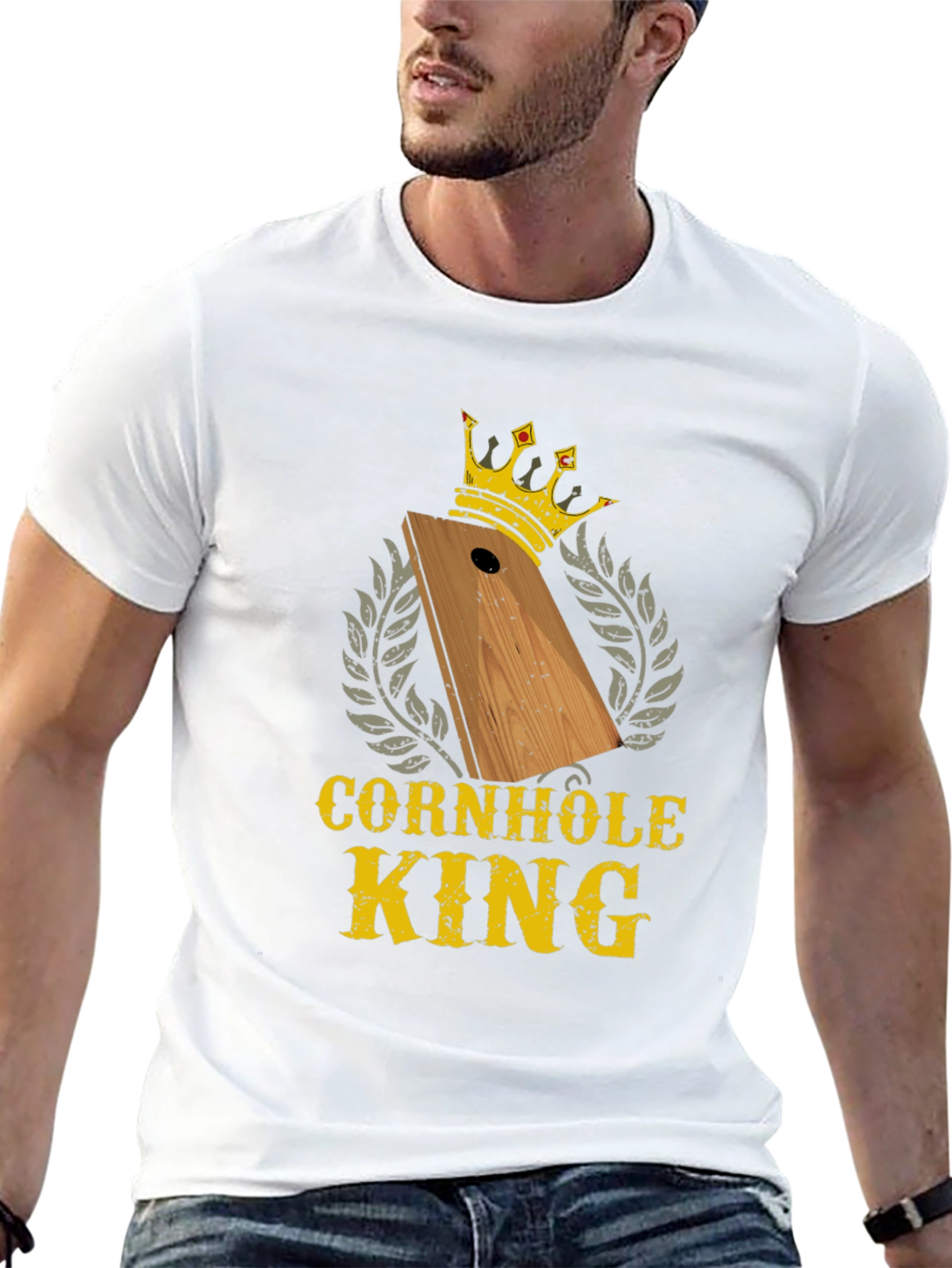 Black Cornhole King T-Shirt - Funny Game Tournament Tee view 13