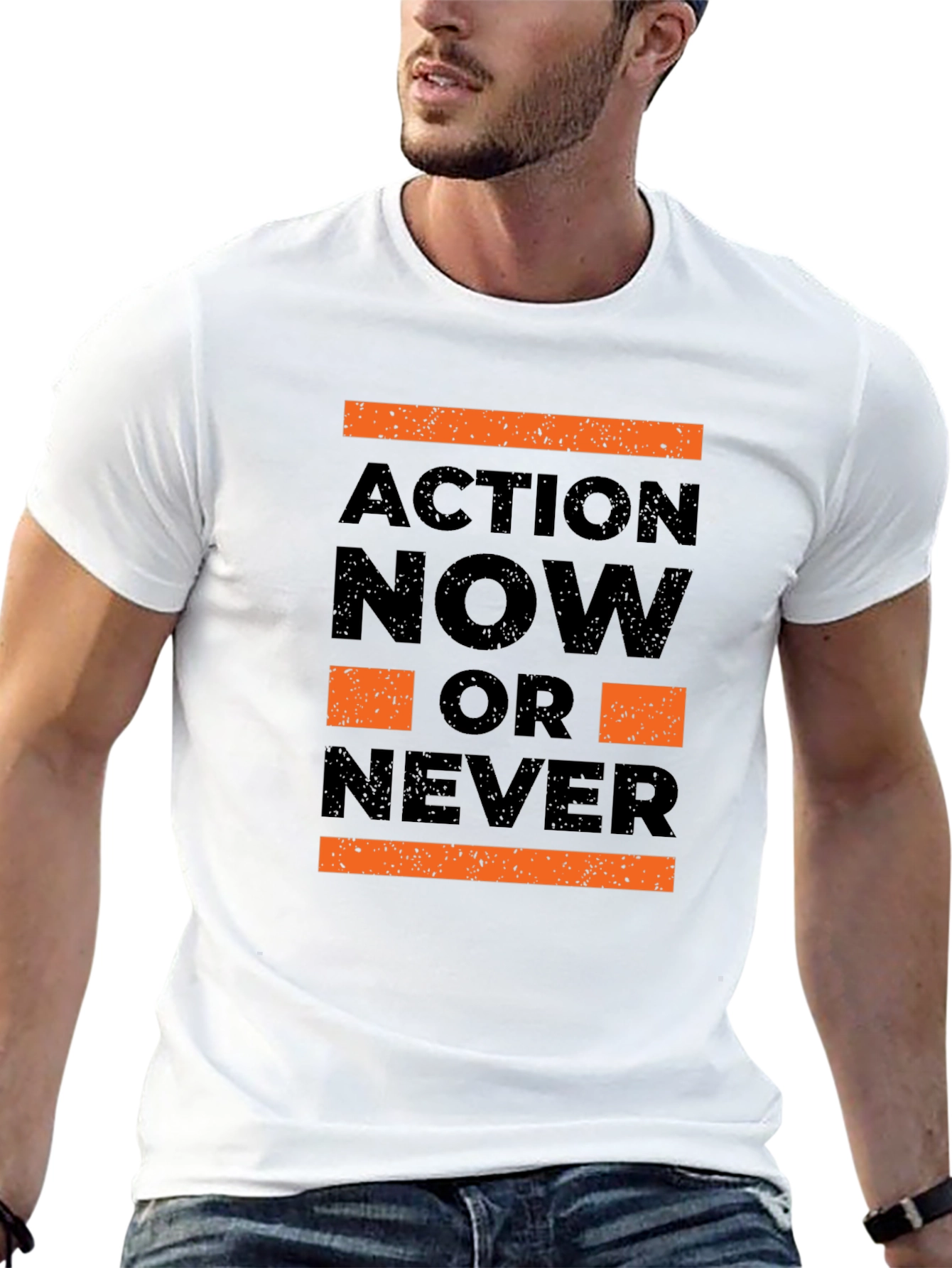 Black Action Now T-Shirt: Bold Motivation view 13