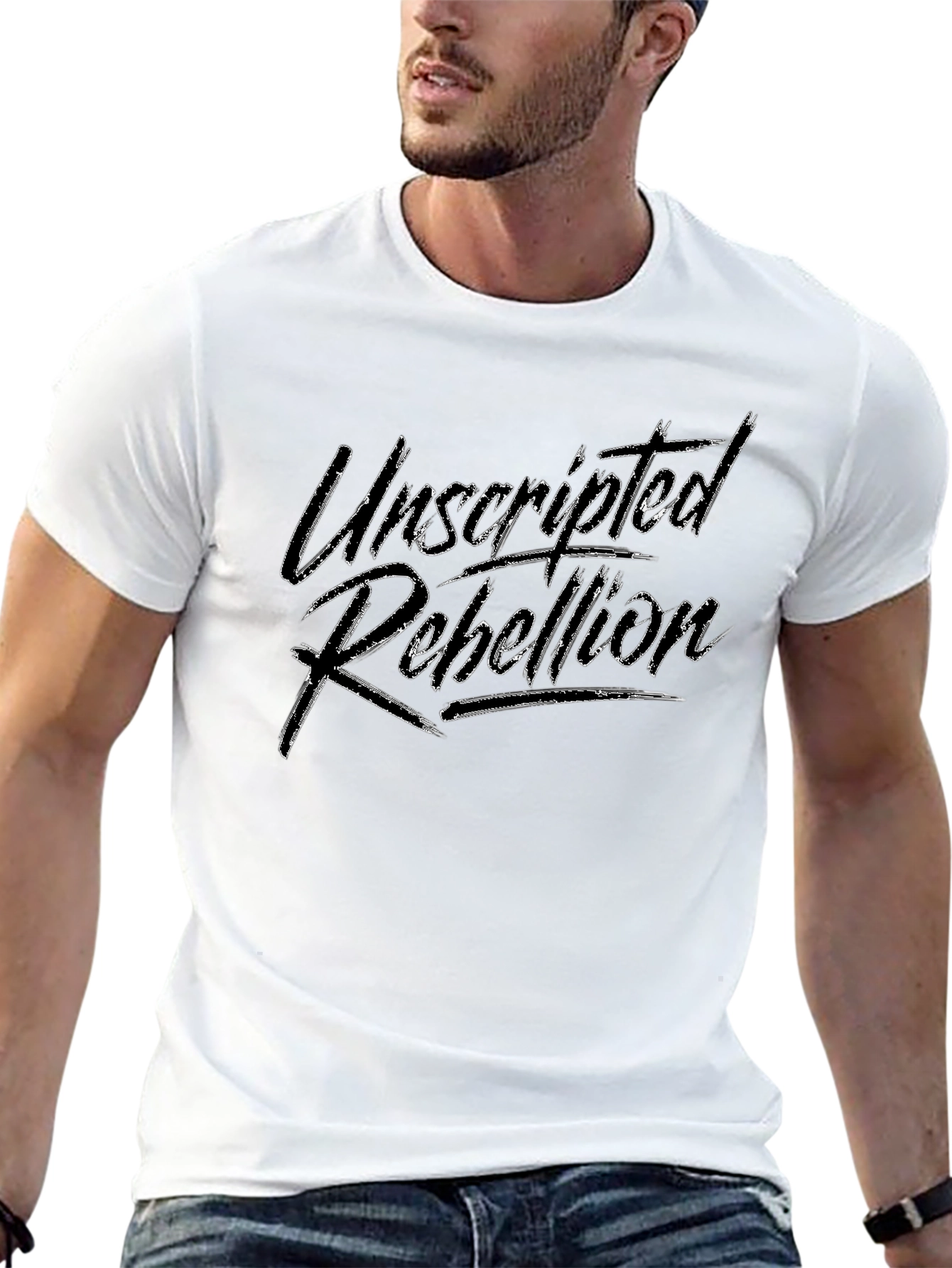 Black Unscripted Rebellion Black Graphic Tee - Menswear view 13