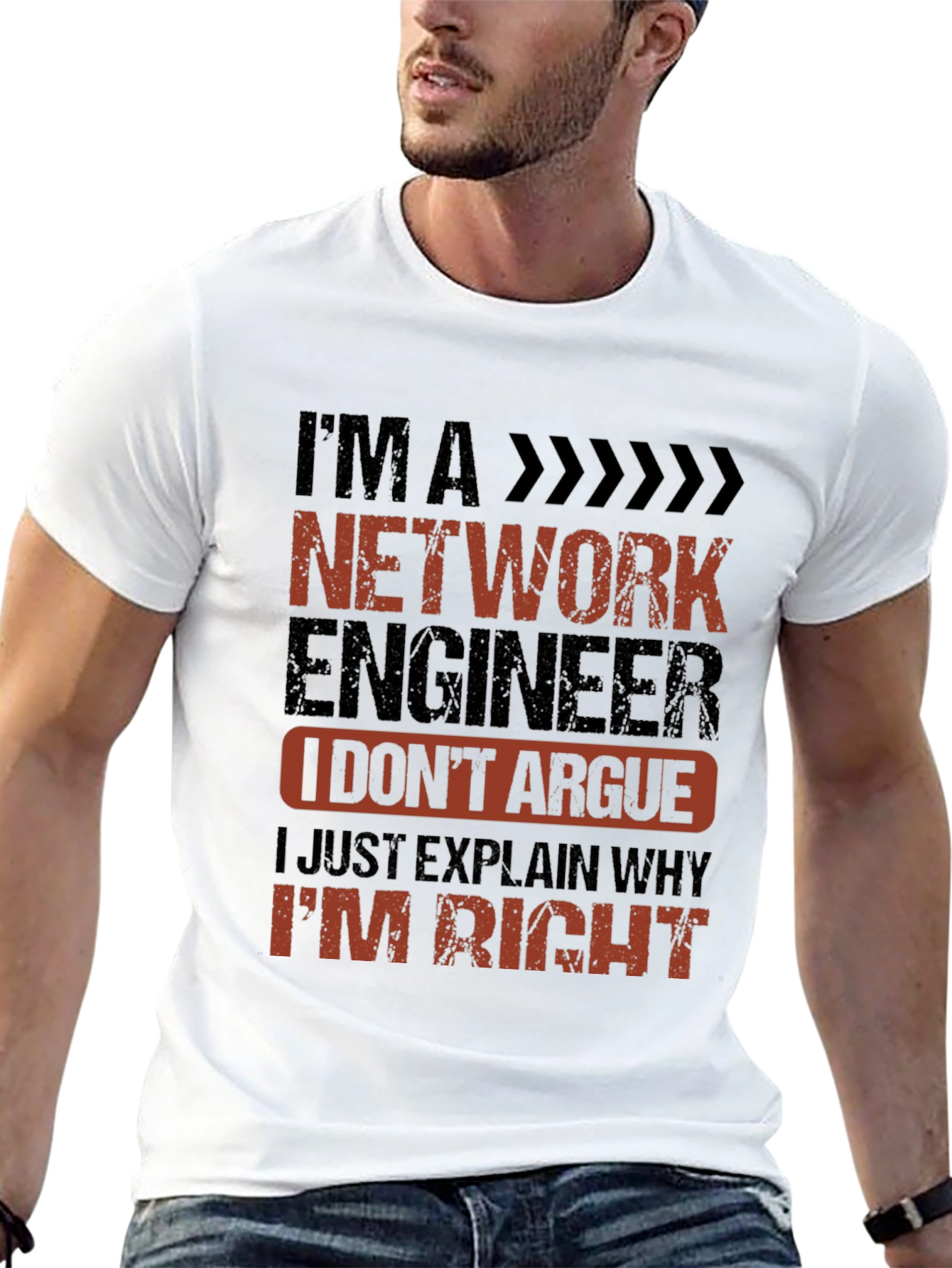 Black Network Engineer Humor T-Shirt - I'm Right view 13