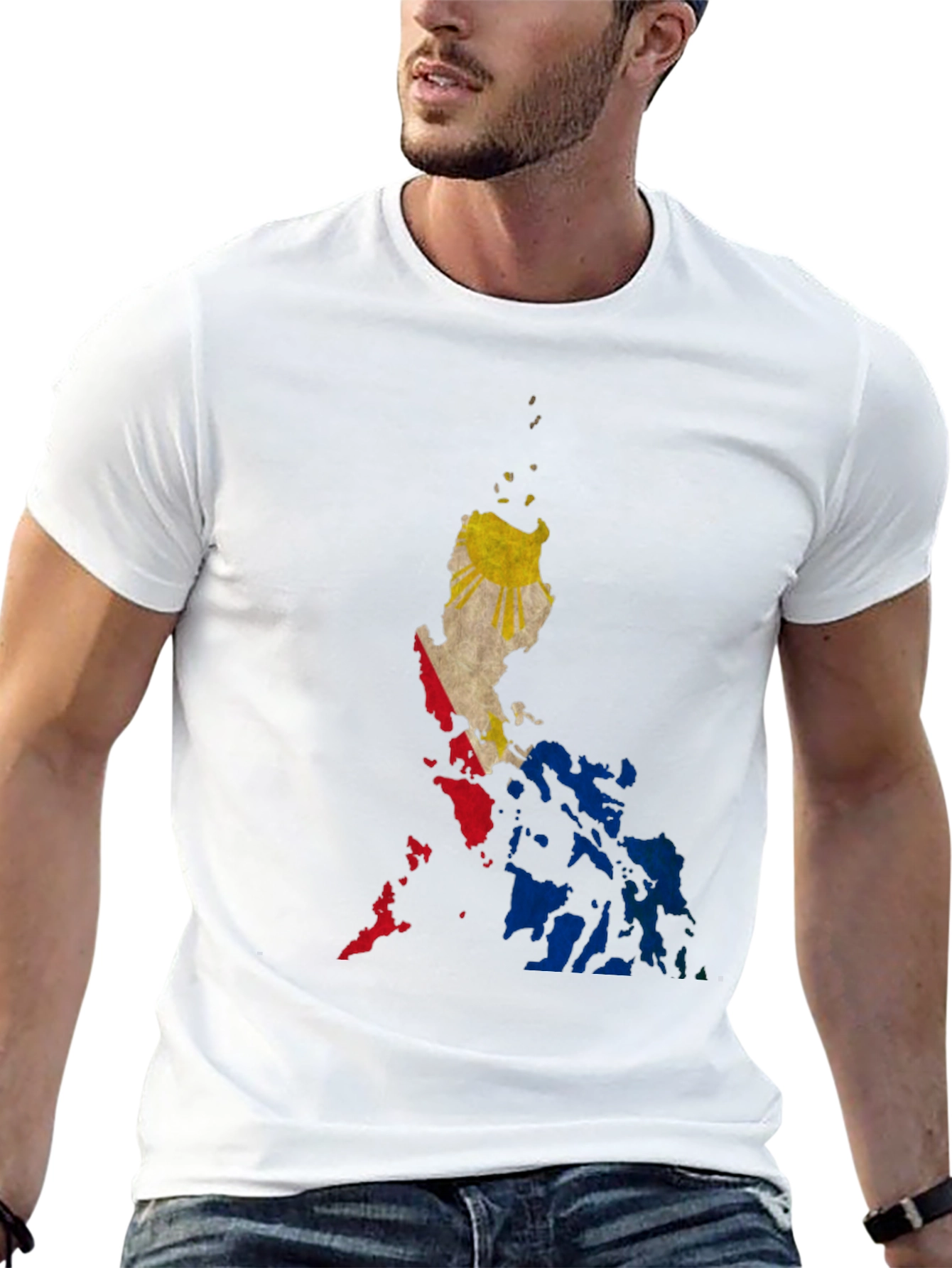 Philippine Flag Map Black T-Shirt - 13