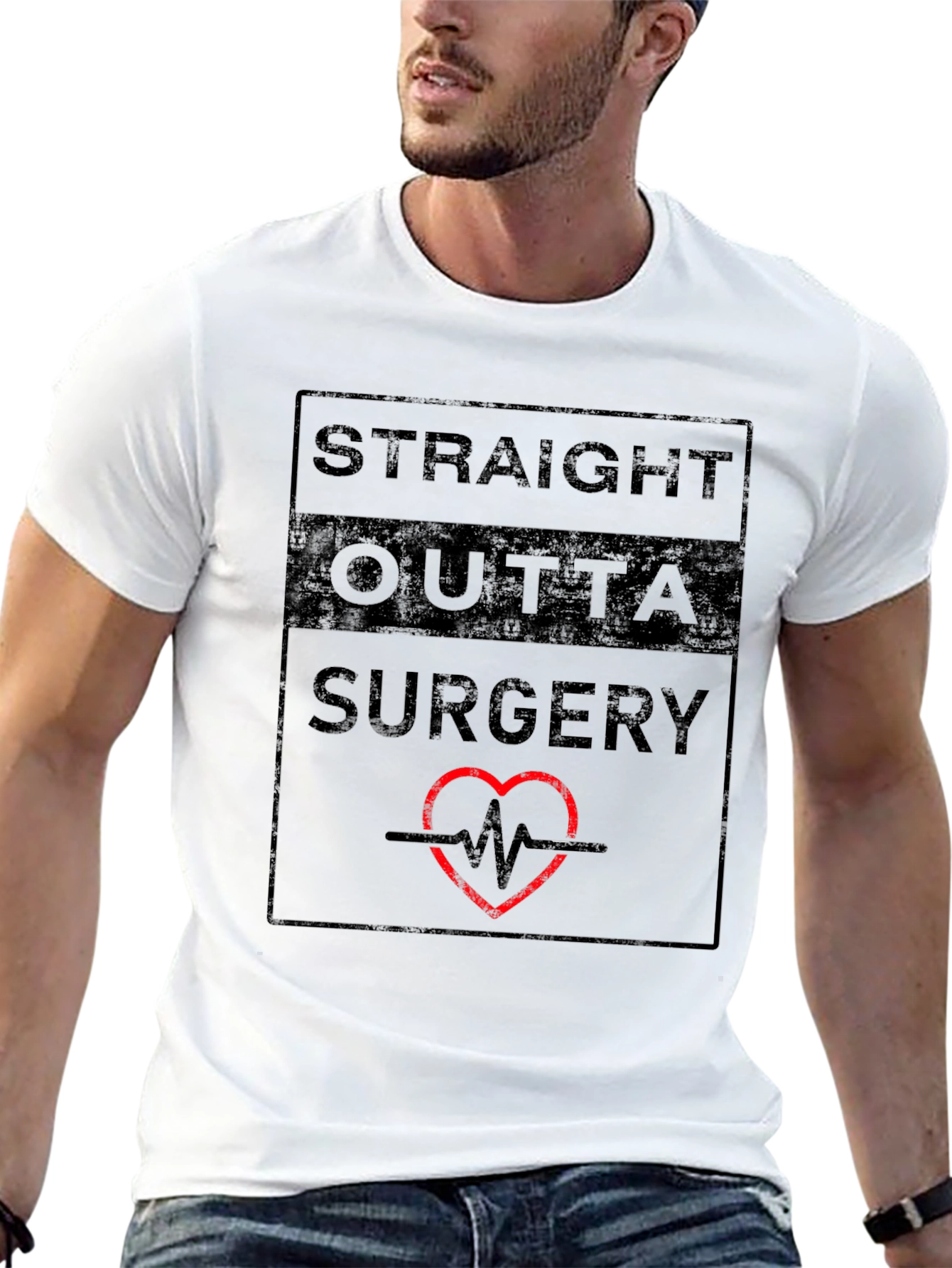 Black Straight Outta Surgery T-Shirt - Funny Doctor/Patient Tee view 13