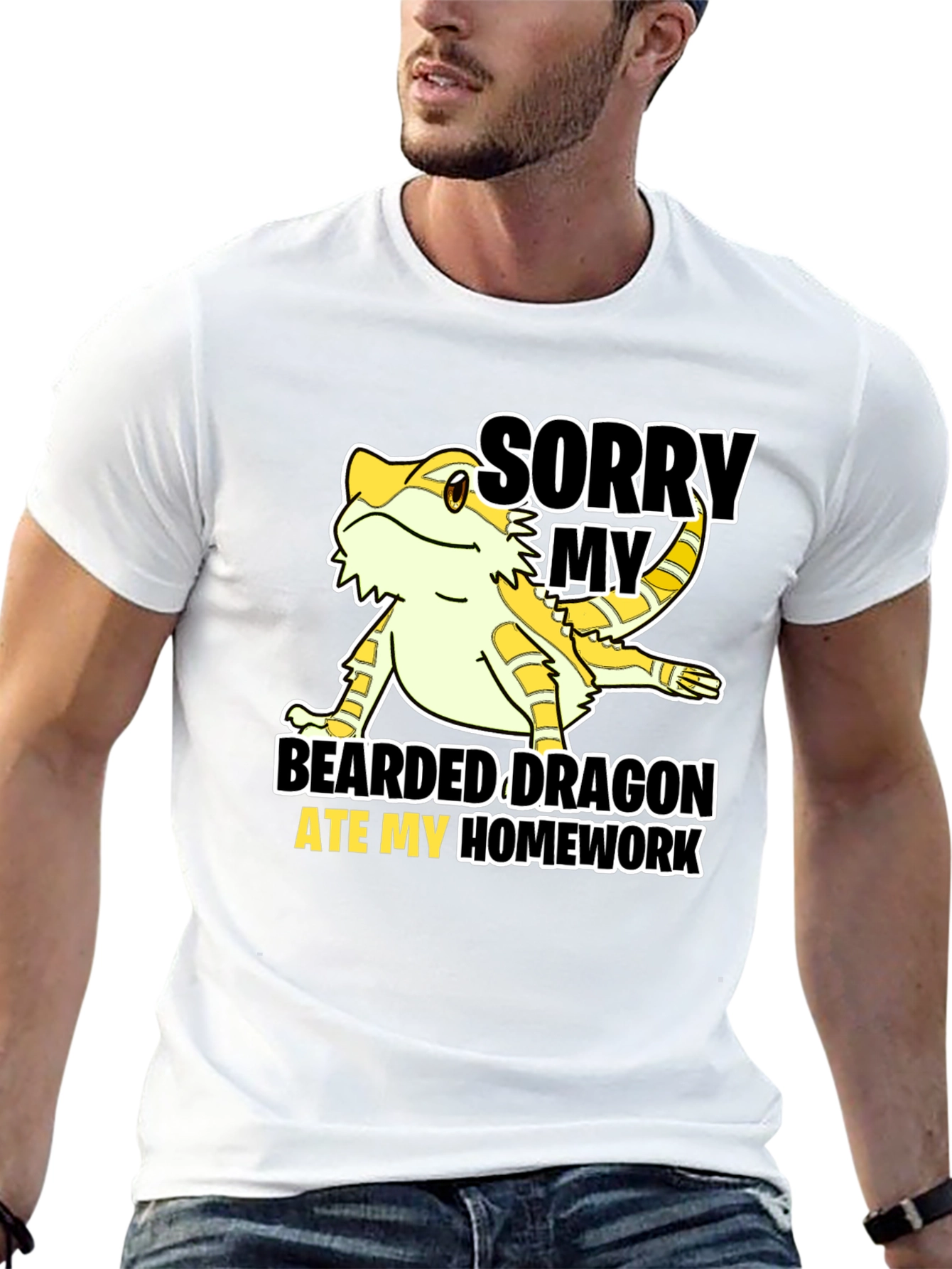 Black Bearded Dragon Ate My Homework T-Shirt view 13