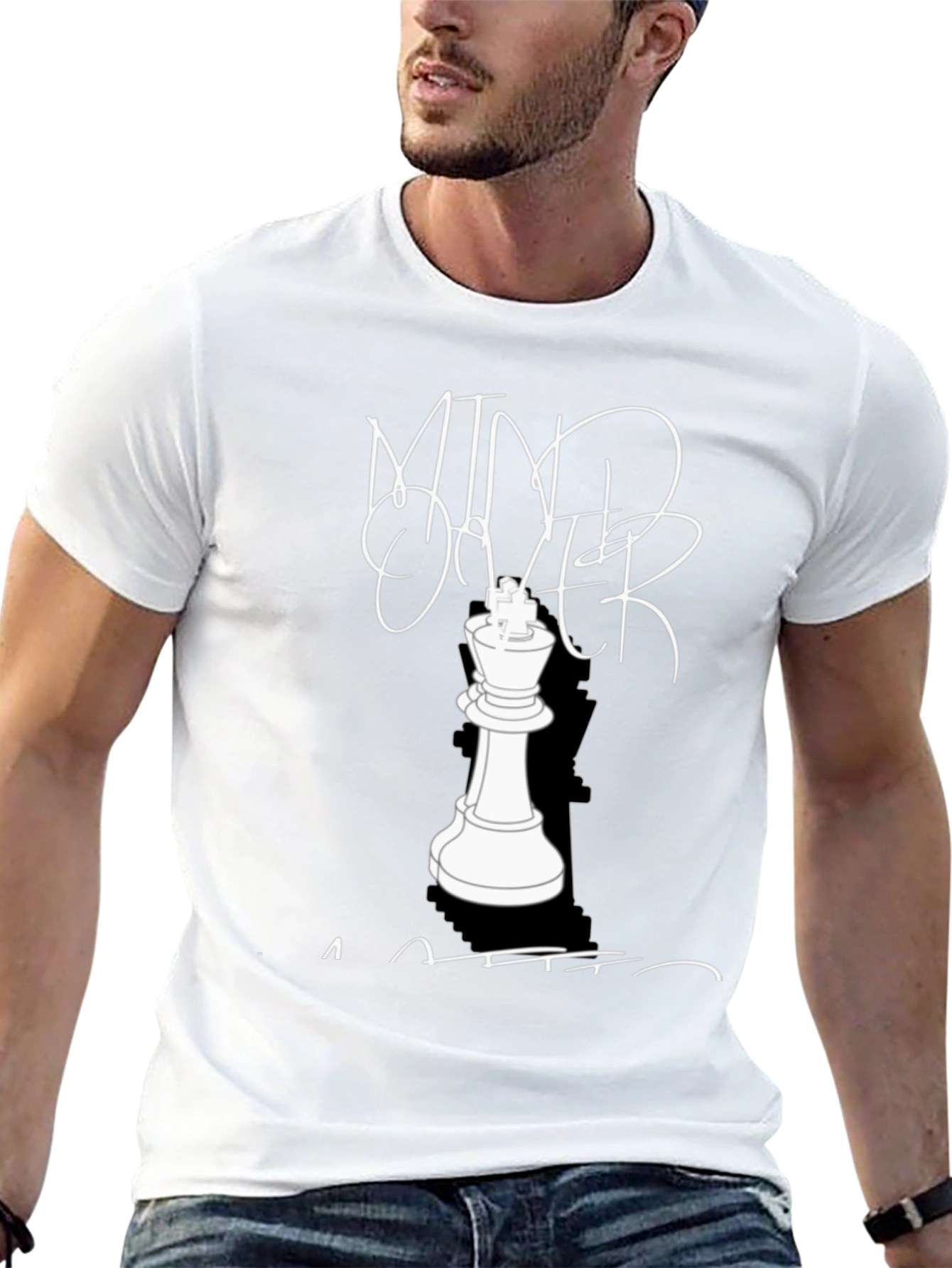 Black Mind Over Matter Chess King T-Shirt - Stylish Graphic Tee view 13
