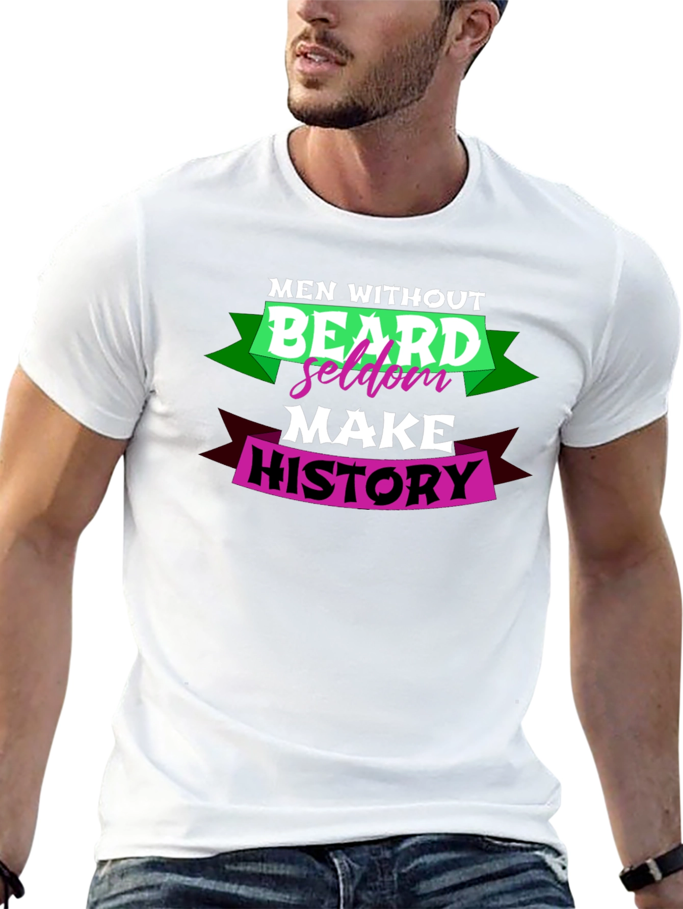 Black Men Without Beard Seldom Make History Graphic T-Shirt view 13