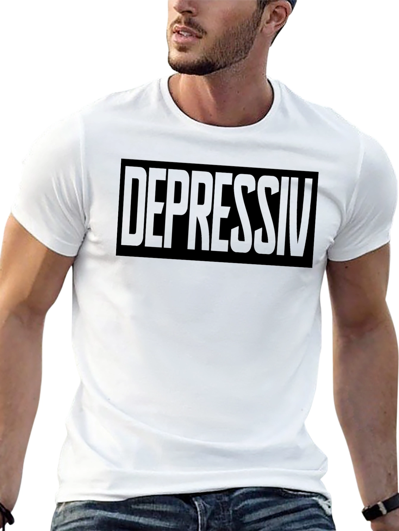 Black Depressiv Black Graphic T-Shirt view 13
