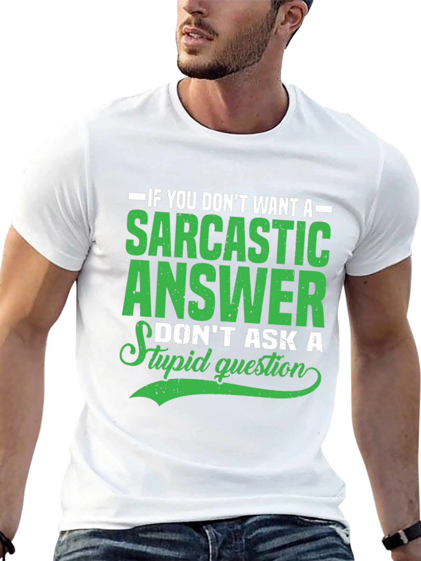 Black Sarcastic Answer Graphic T-Shirt view 13