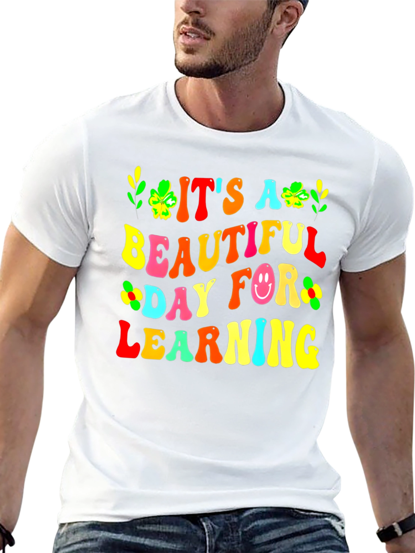 Black It's A Beautiful Day For Learning Teacher T-Shirt view 13