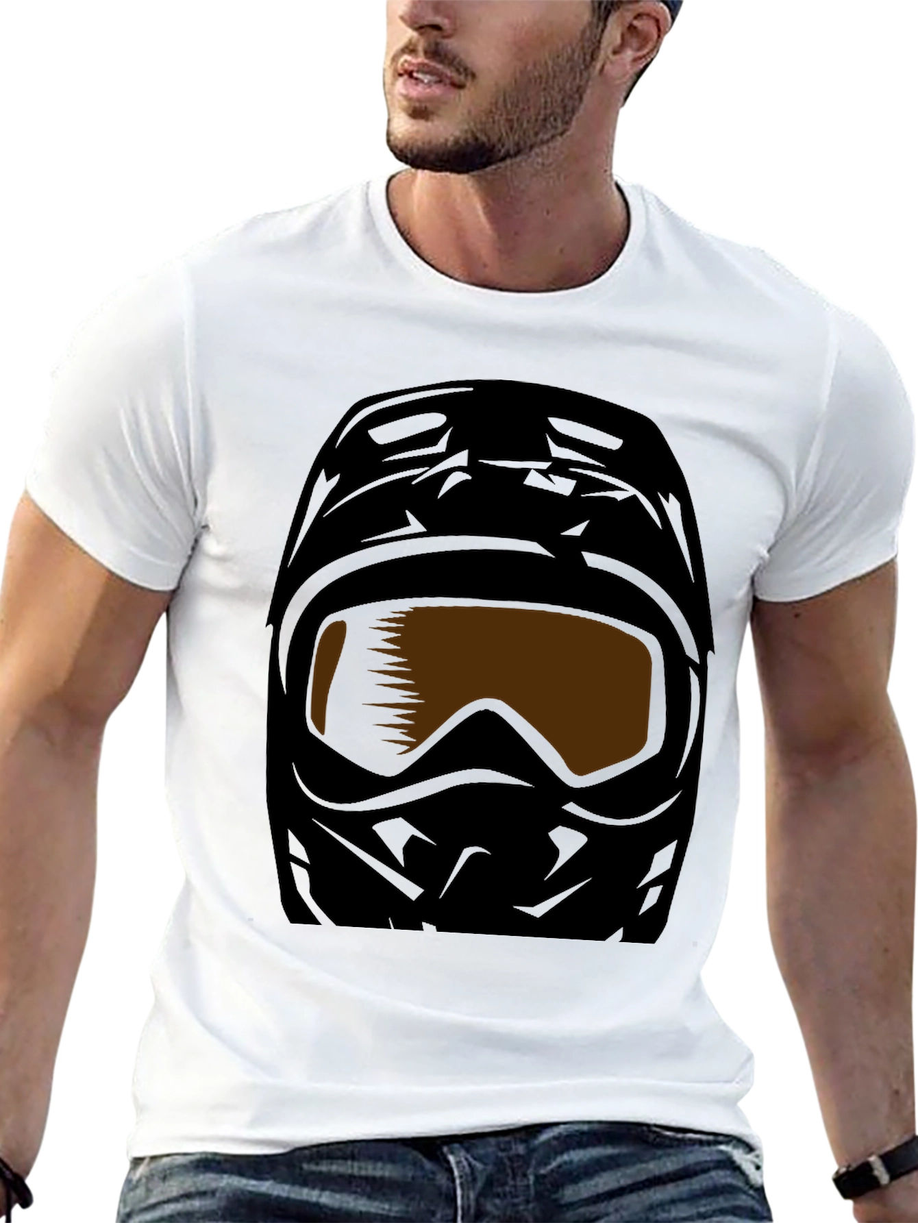 Black Motorcross Helmet Graphic Tee - Black view 13