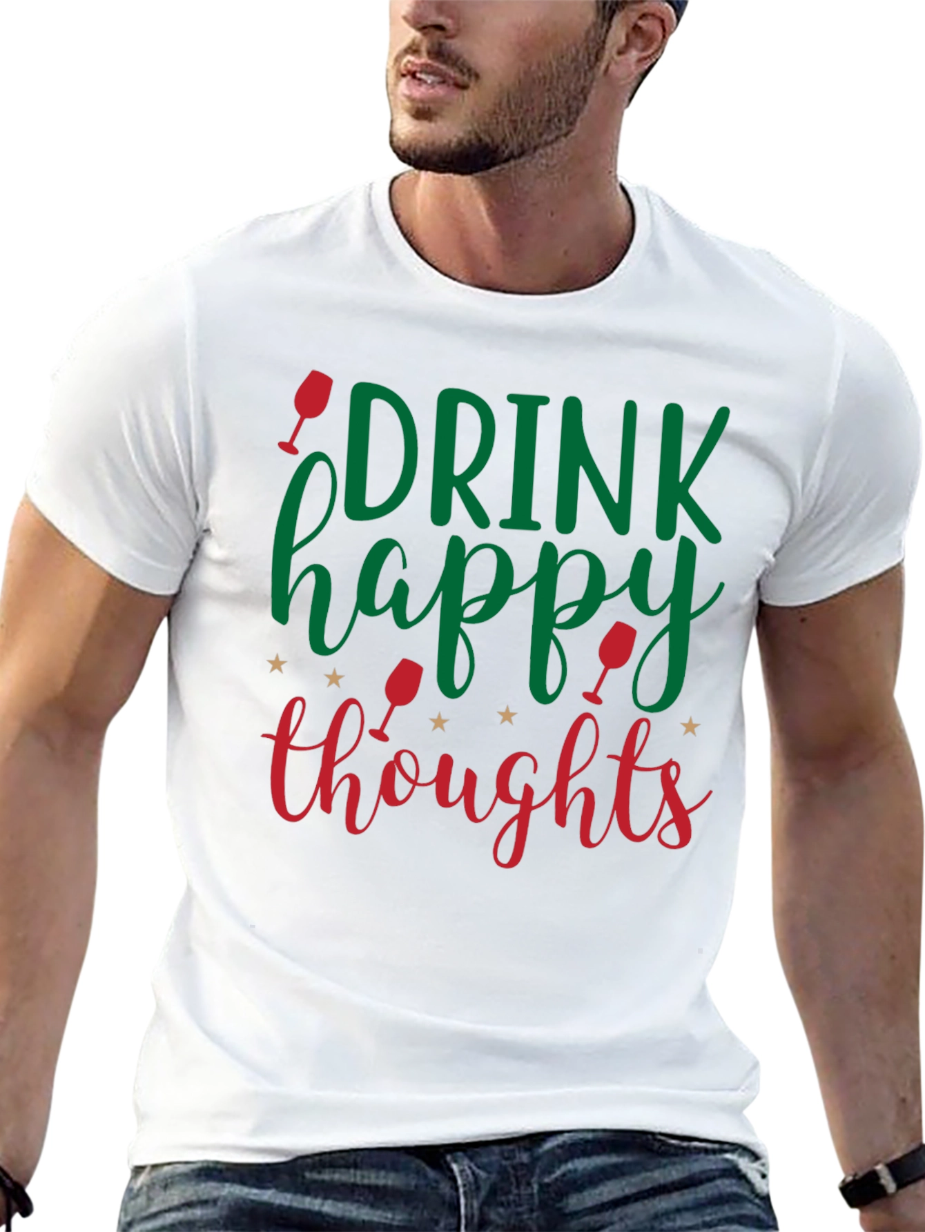 Black Drink Happy Thoughts Graphic Tee - Black view 13