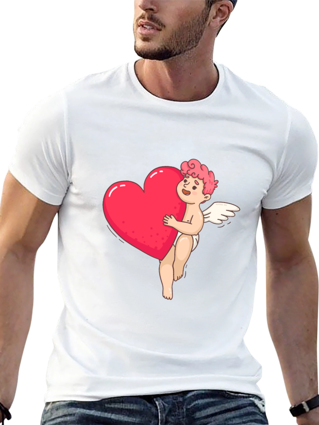 Black Cupid Heart Graphic Tee - Black view 13