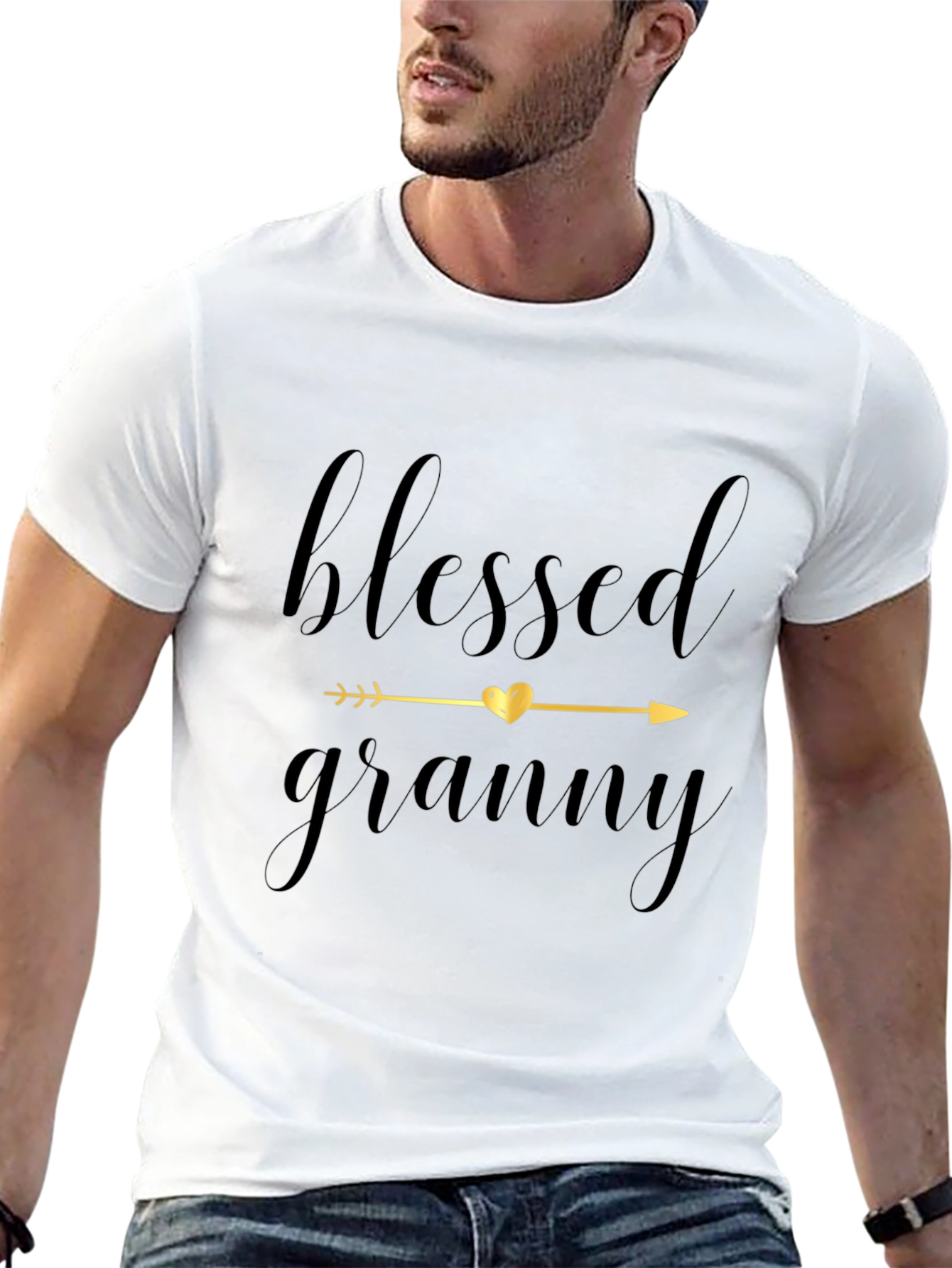 Black Blessed Granny Graphic Tee - Black Cotton Comfort view 13