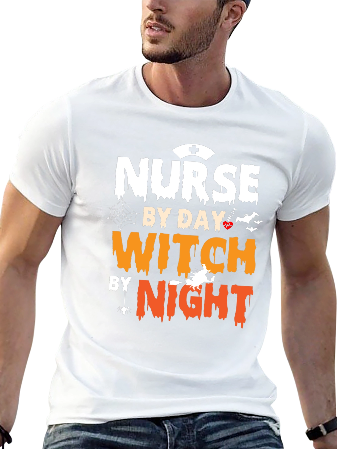 Black Nurse By Day Witch By Night Halloween T-Shirt view 13