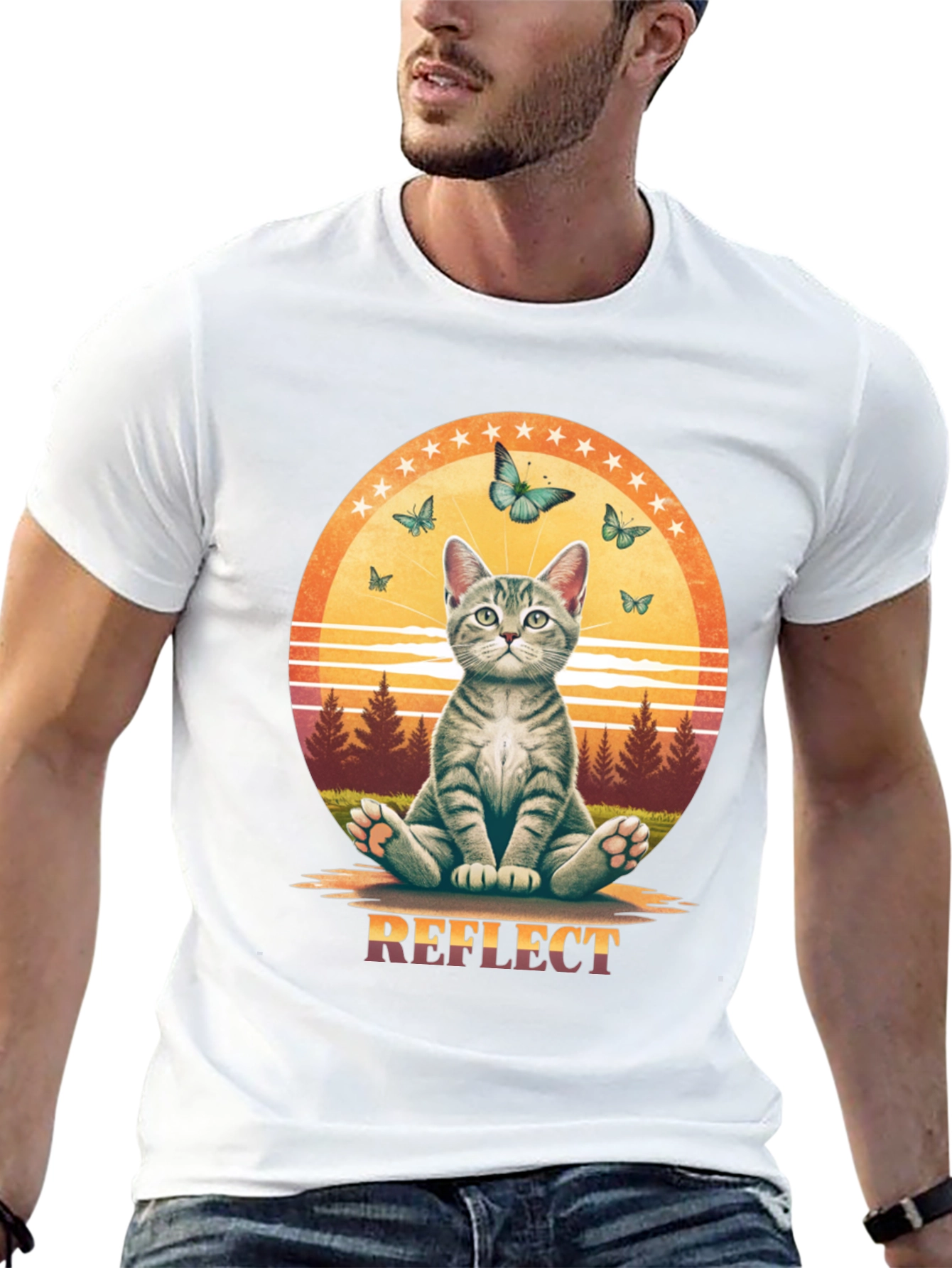 Reflect Cat Butterfly Graphic Tee - Relaxed Fit - 13