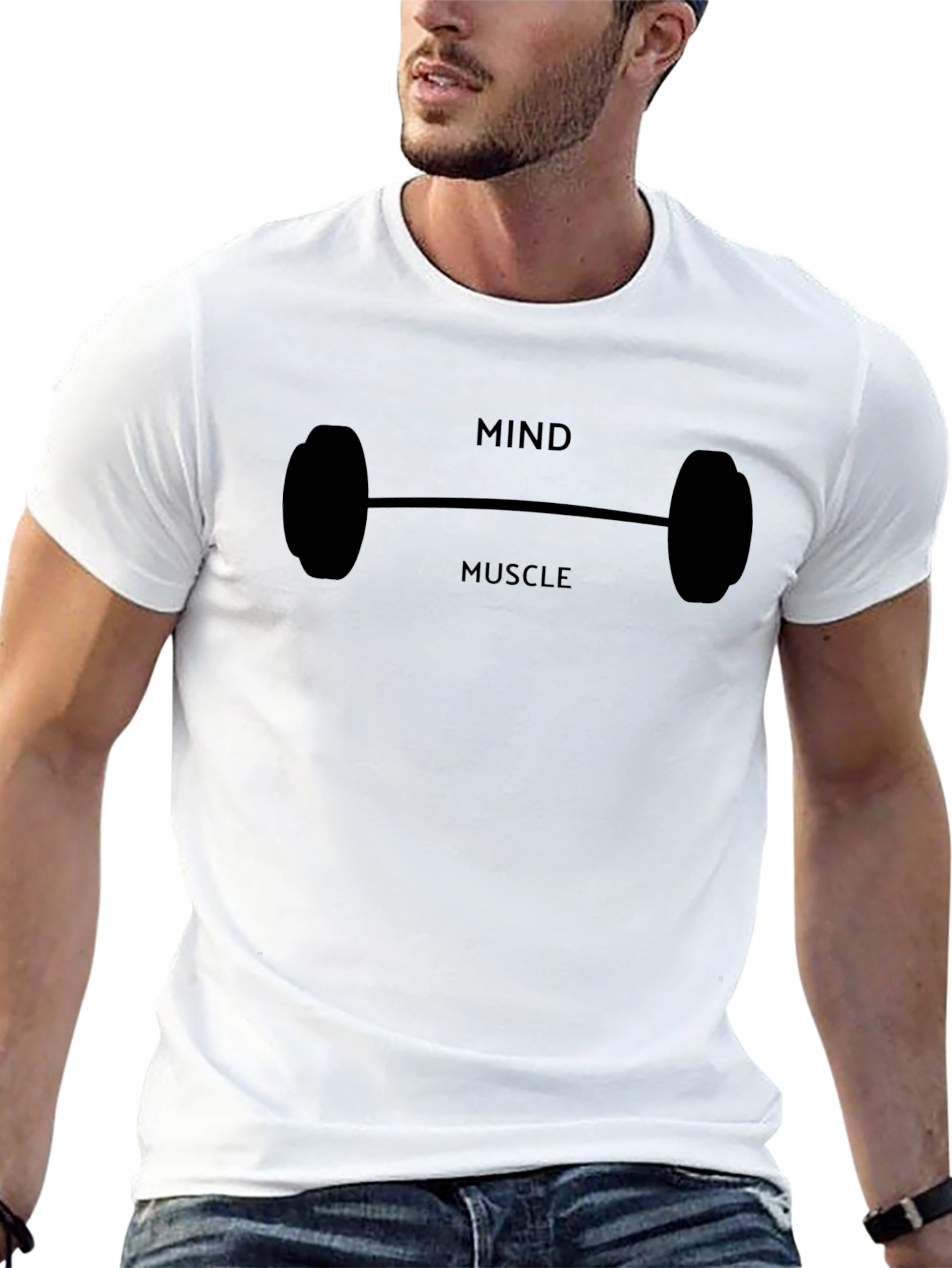Black Mind Muscle Black Graphic Tee - Fitness Apparel view 13