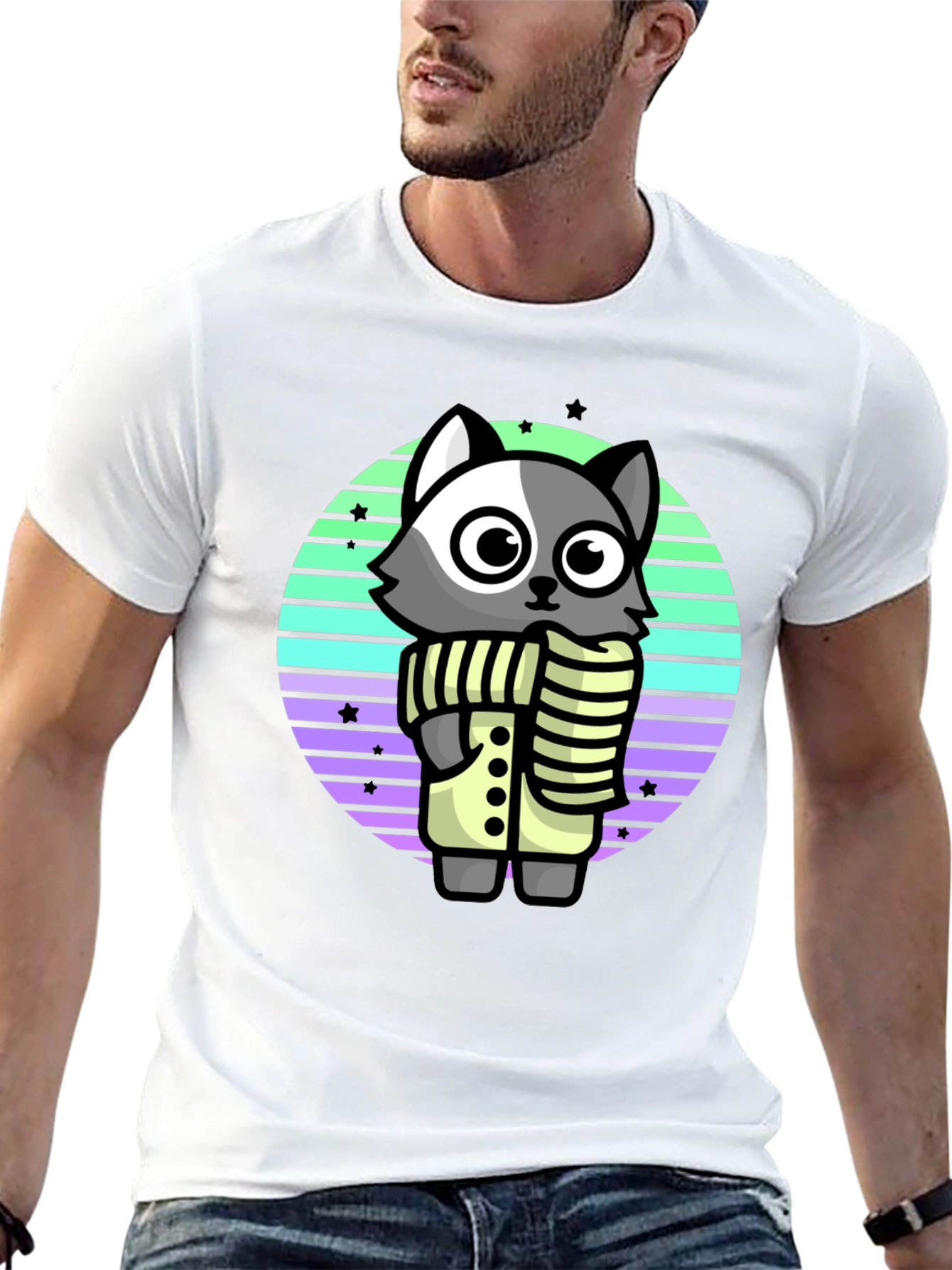 Black Cute Raccoon Graphic Tee - Fun Animal Shirt view 13