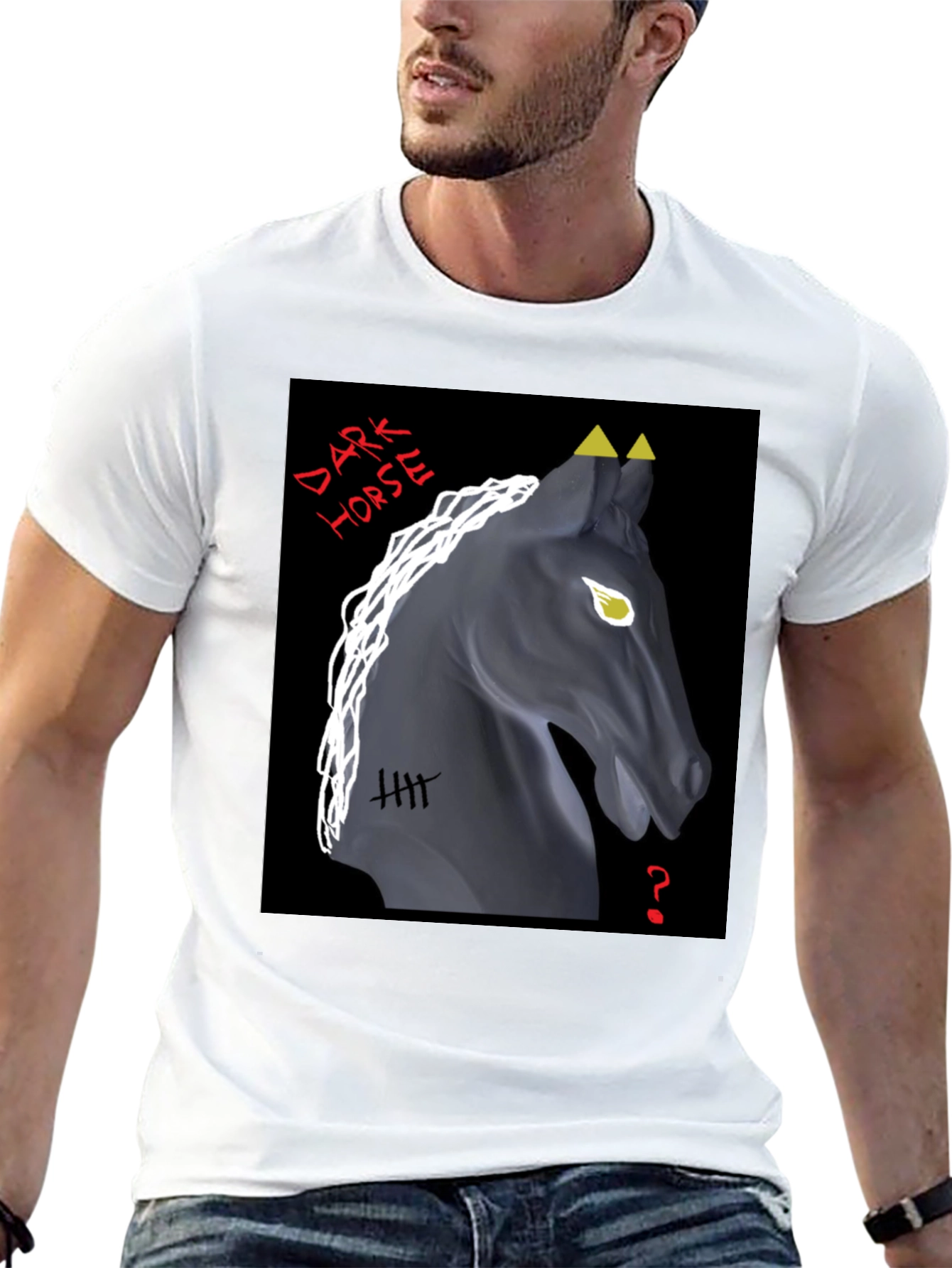 Black Dark Horse Graphic Tee - Unique Design view 13