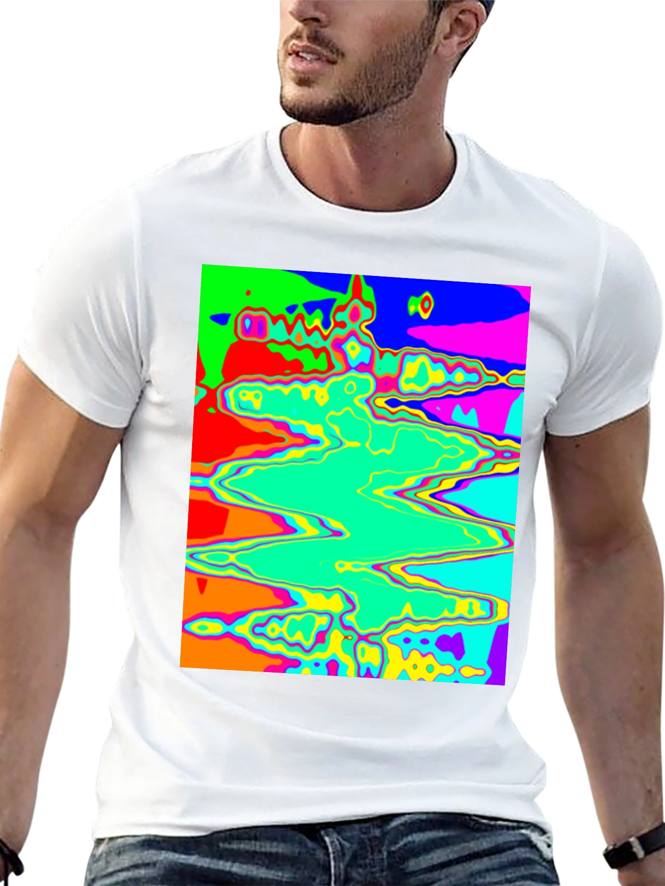 Black Psychedelic Wave T-Shirt - Bold Graphic Tee view 13