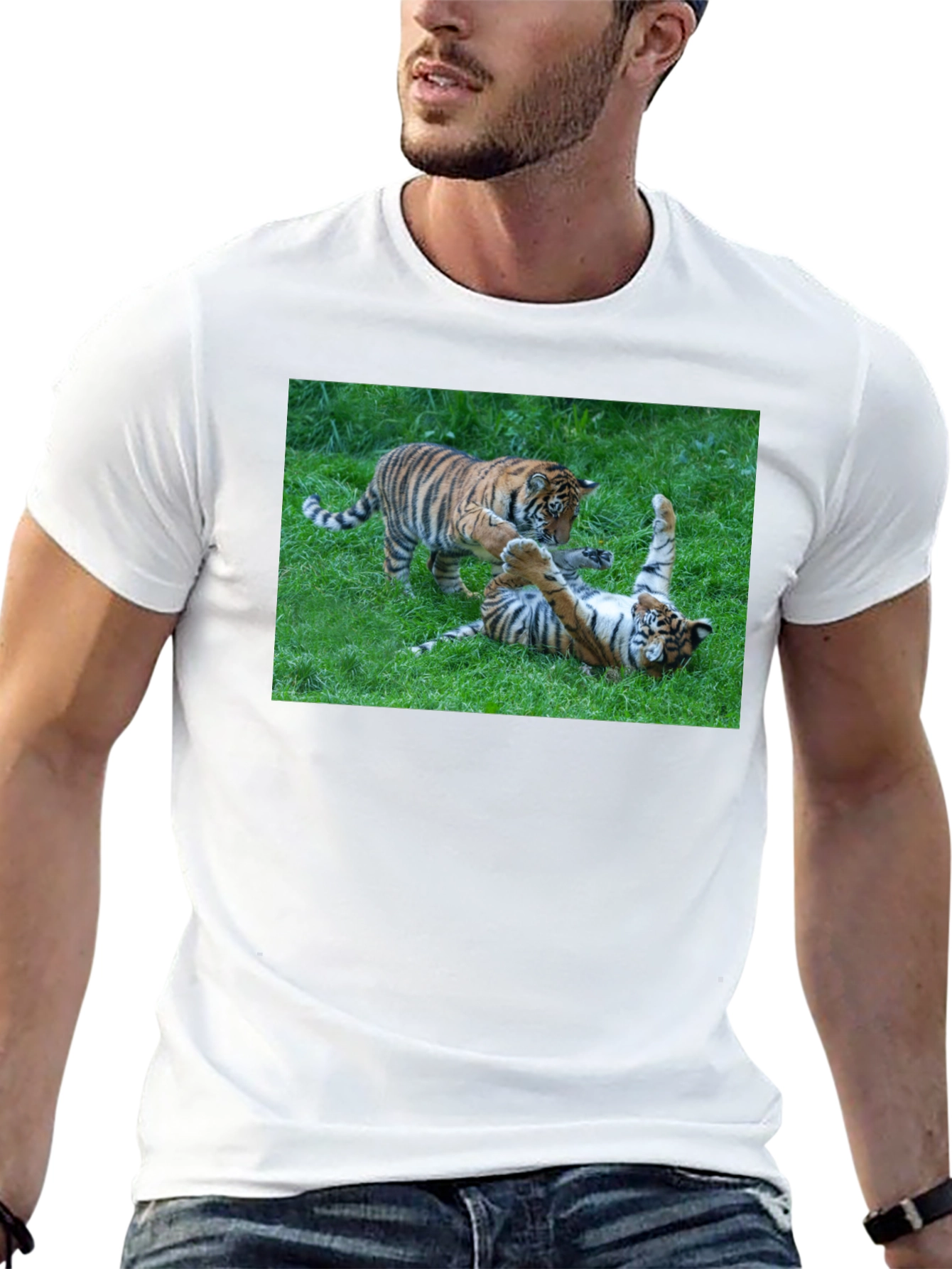Black Tiger Cubs Playful Graphic Tee view 13