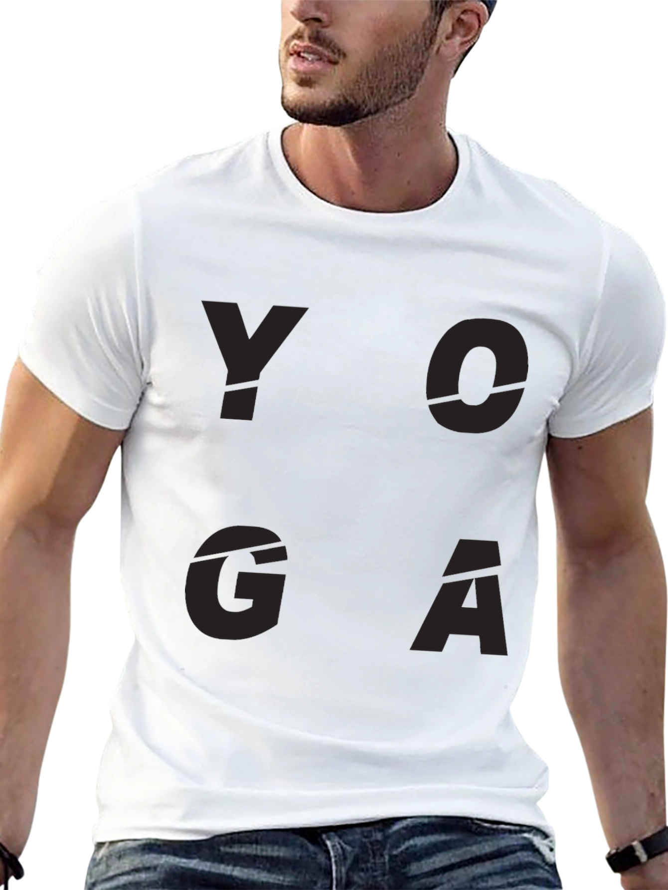 Black Yoga Graphic Print Black T-Shirt view 13