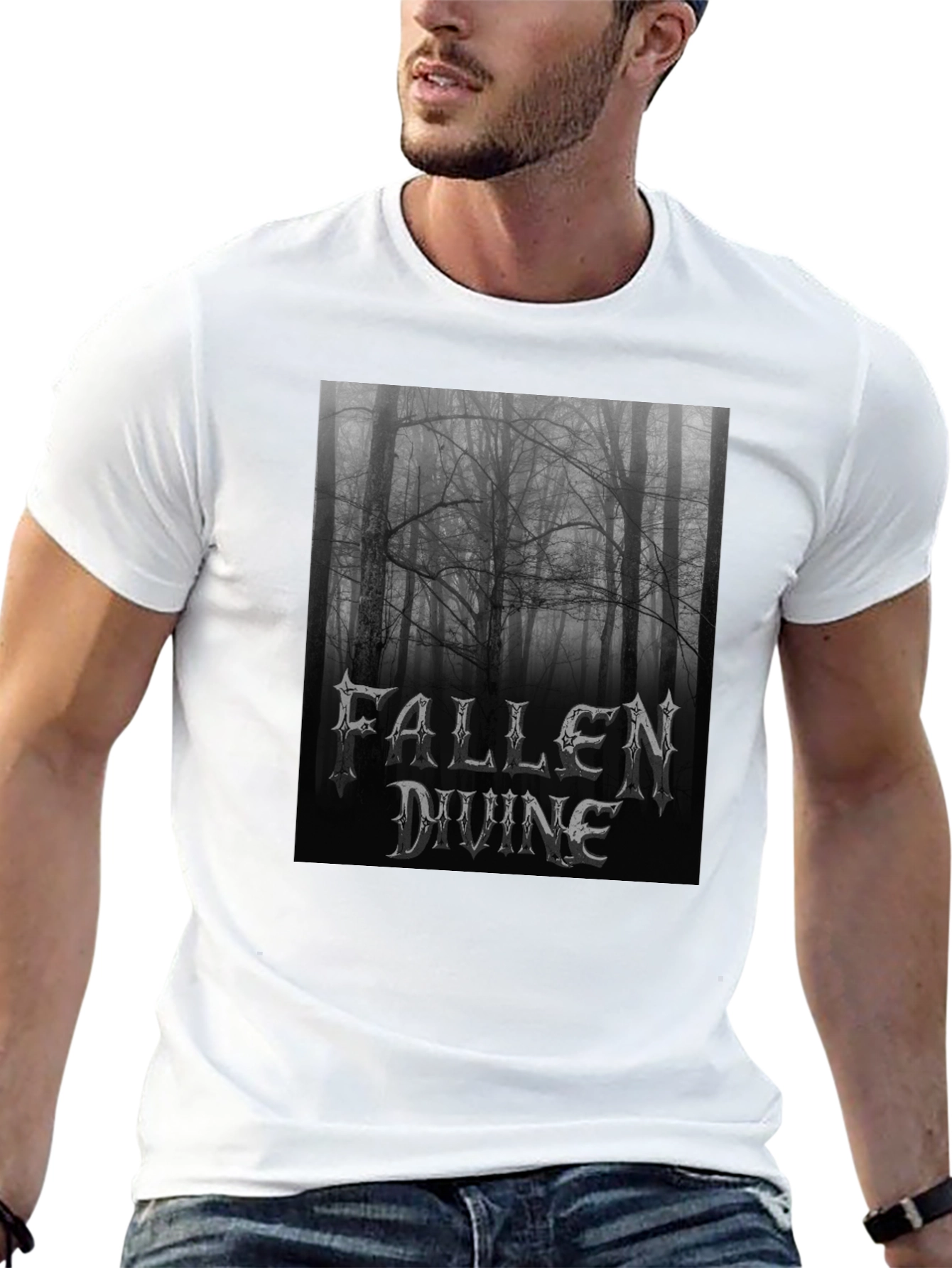 Black Fallen Divine Forest T-Shirt - Black Metal Style view 13