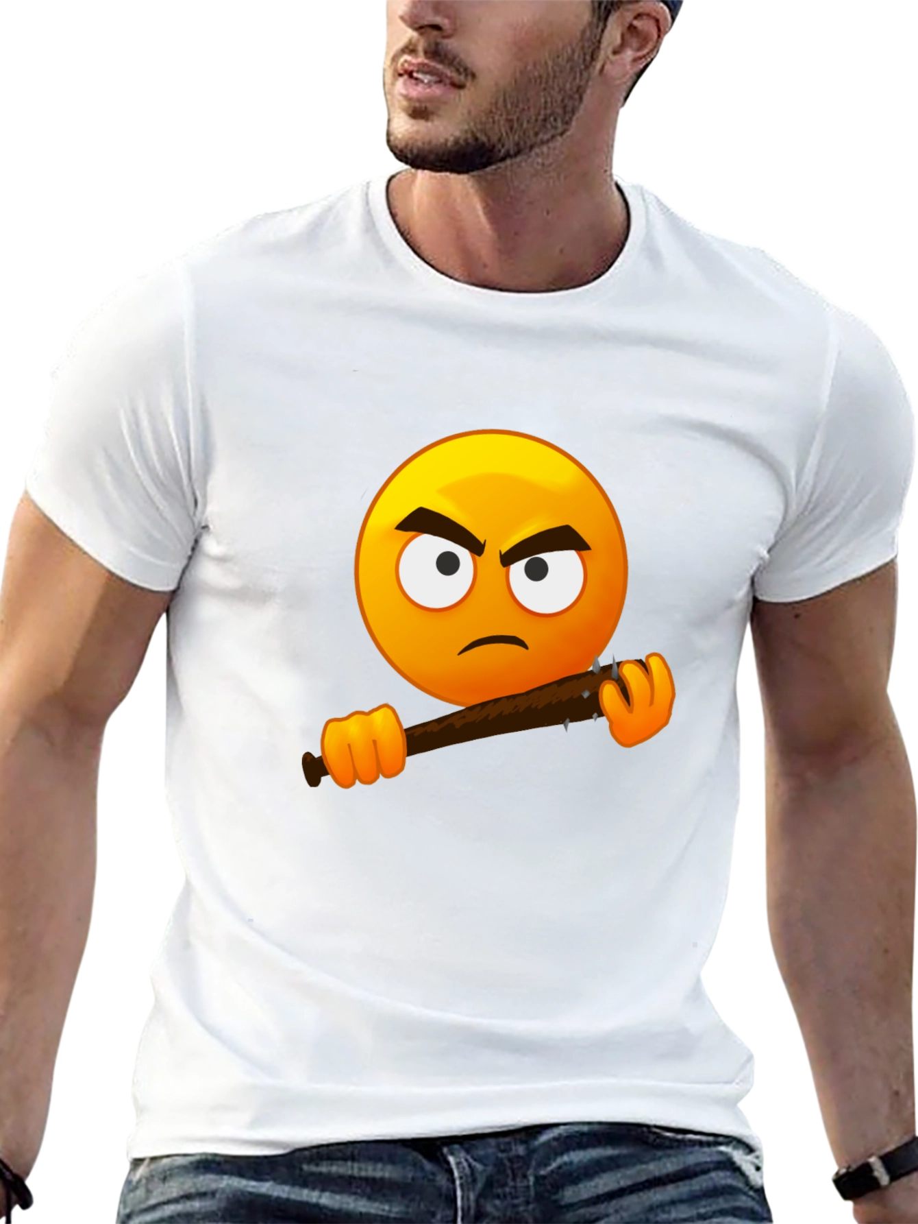 Black Angry Emoji Graphic Tee - Black T-Shirt view 13
