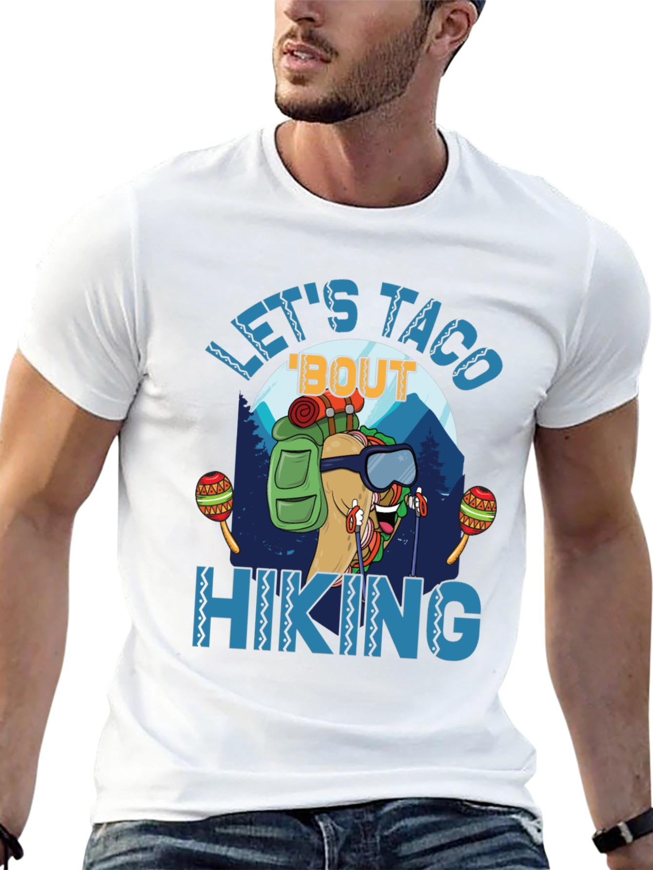 Black Let's Taco 'Bout Hiking Graphic T-Shirt view 13
