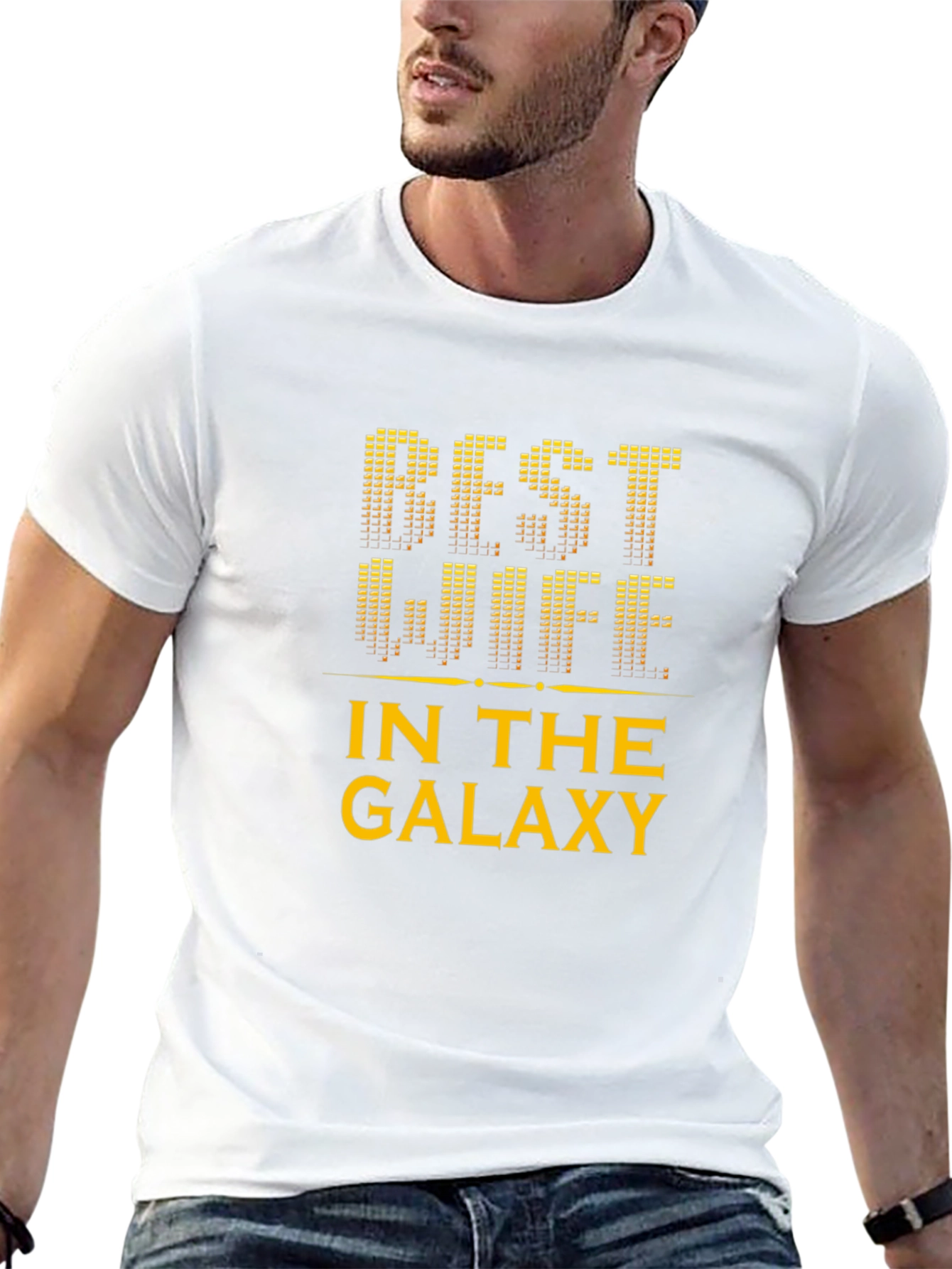 Black Best Wife in the Galaxy Black T-Shirt view 13
