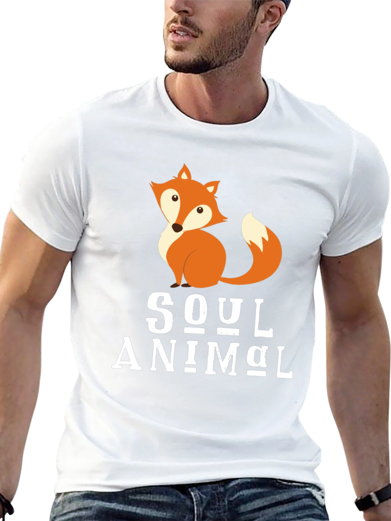 Black Soul Animal Fox Graphic Tee view 13