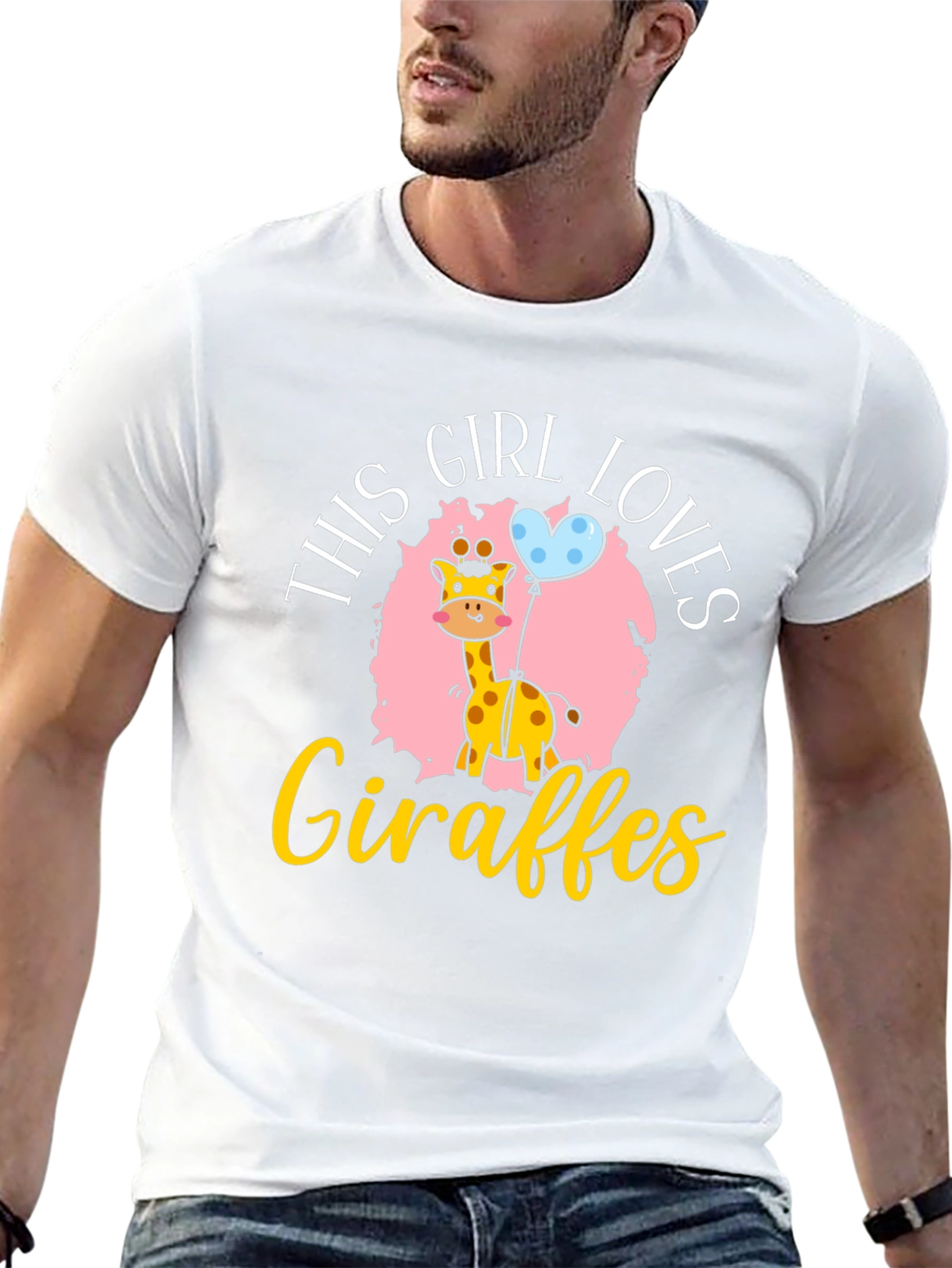 Black Girl Loves Giraffes T-Shirt view 13