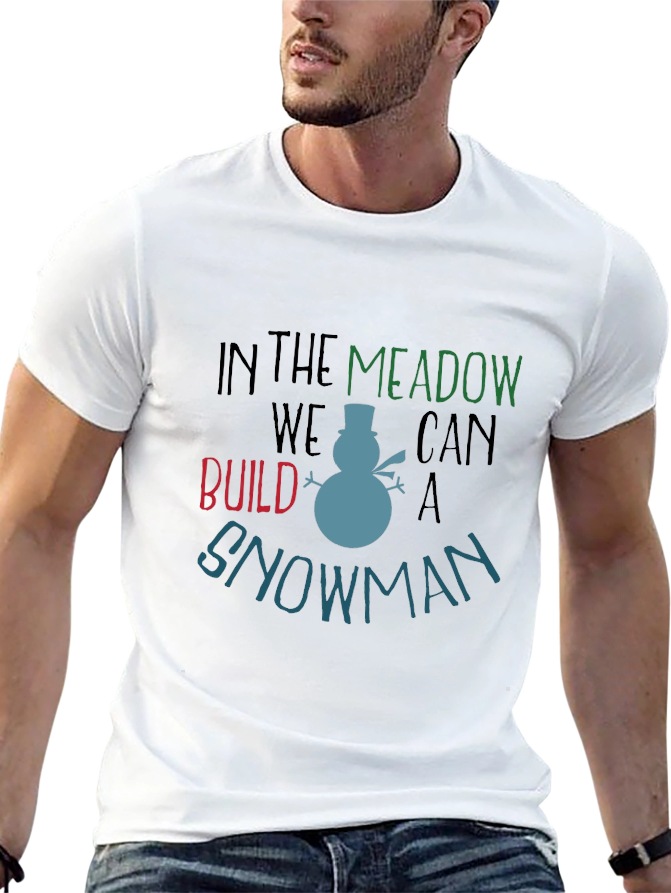 Black Winter Fun Graphic Tee: Snowman Build view 13